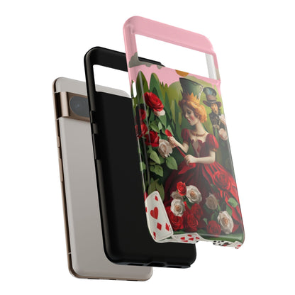 Regal Rose Court shockproof dual layer Google Pixel phone case with vintage rose garden design