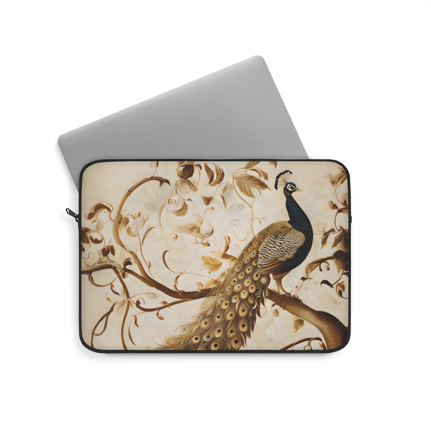 Golden Plumage Laptop Sleeve - Abstract Bold Color, Artistic Protective Cover for 12", 13", 15" Laptops