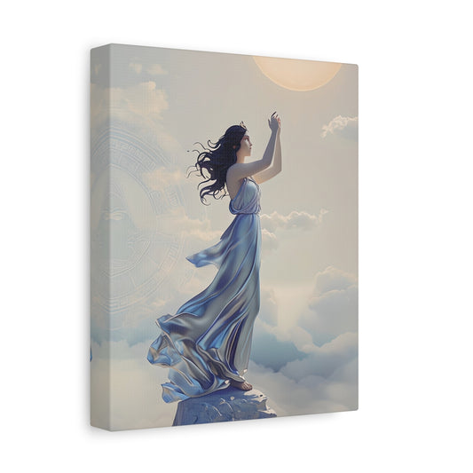 Moonlit Ascent - Mystical Vertical Wall Art with Dreamlike Mountainscape