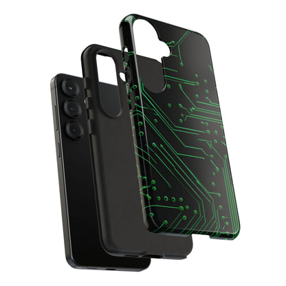 Green Circuit Grid Samsung Case