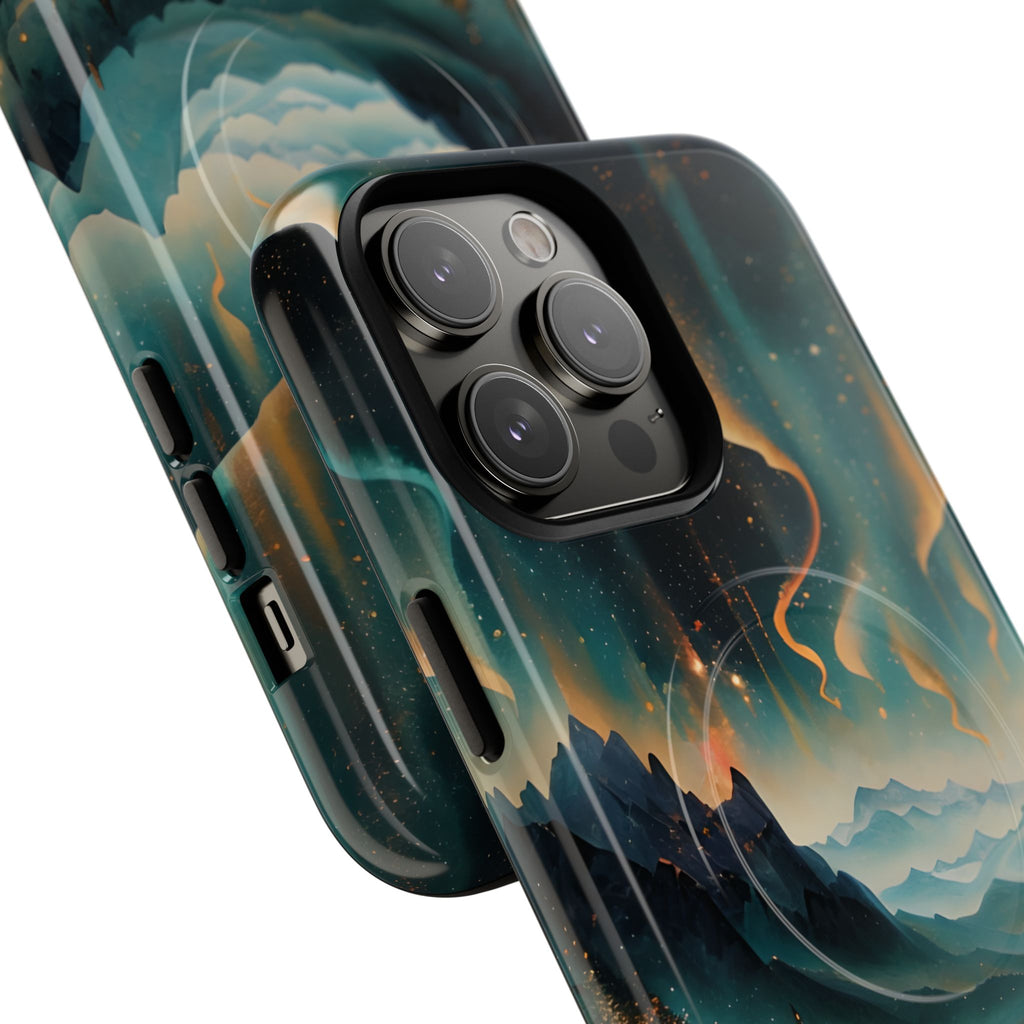 Aurora Dreamscape iPhone 14 Pro Max Case – Northern Lights Art, MagSafe Compatible, Tough Shockproof Cover
