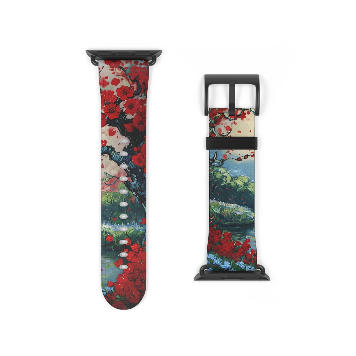 Crimson Blossom Lake Apple Watch Band Strap - Timeless Design for your Timepiece