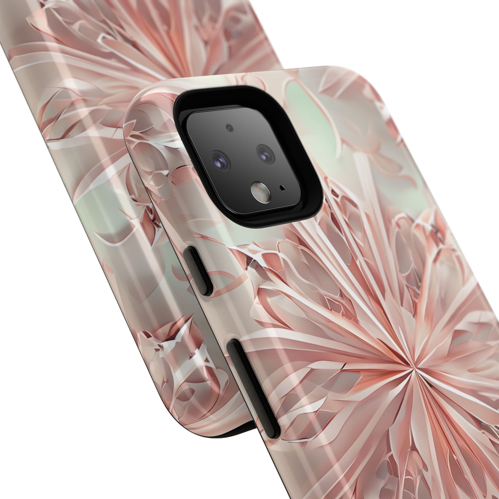 Blush Frost from our Kaleidoscope Collection - Google Pixel 4 tough case - Soft Pink Geometric Floral Design
