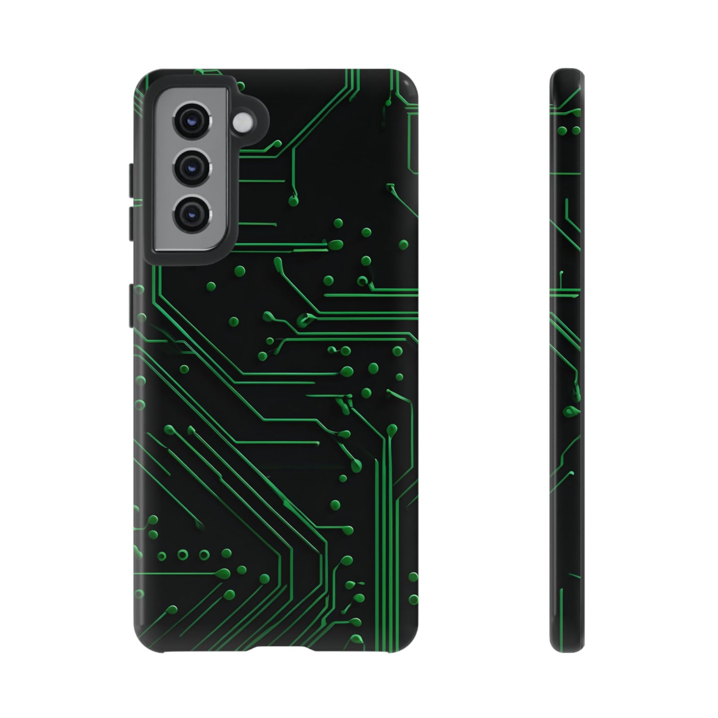 Green Circuit Grid Samsung Case