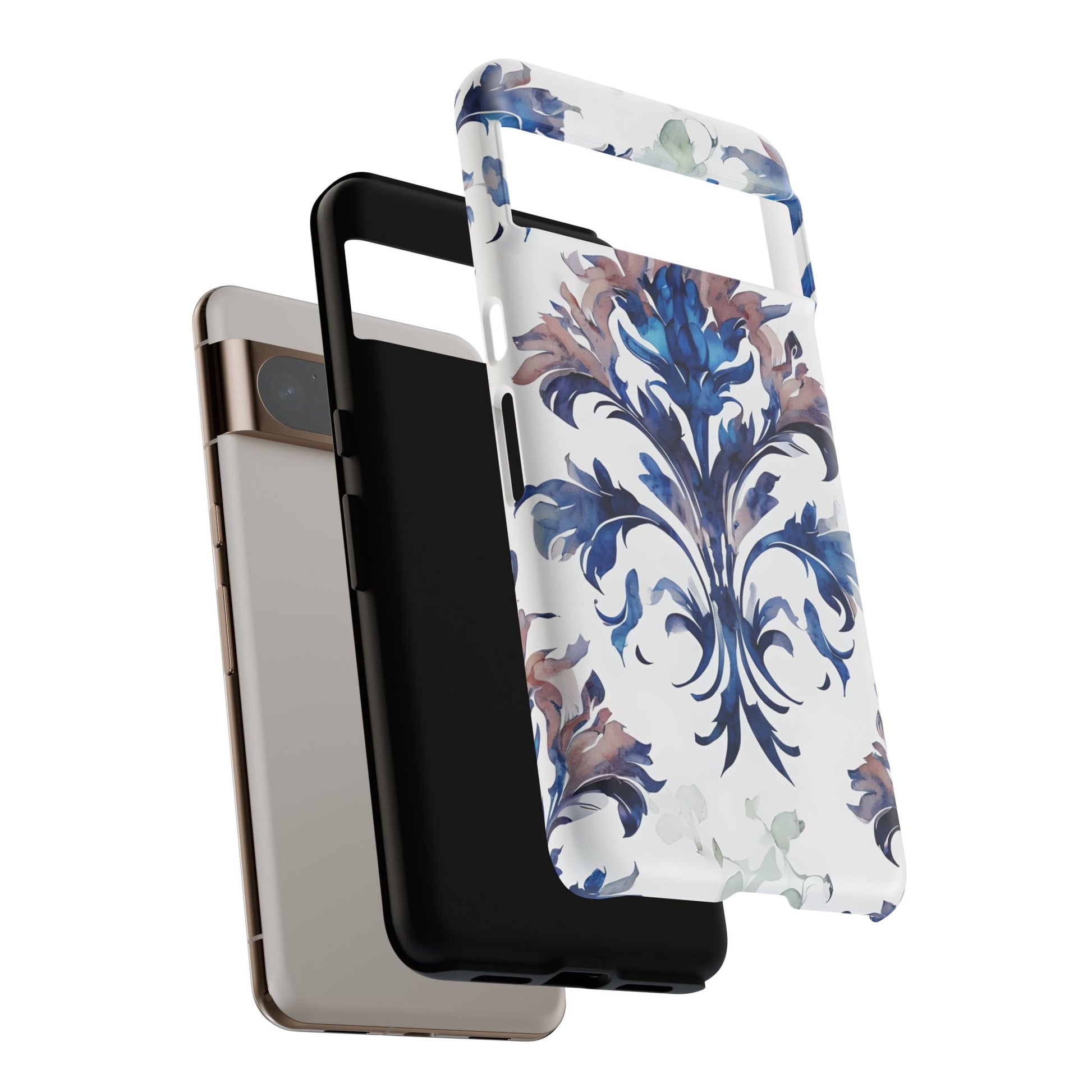 Delft Reverie - Elegant Blue & White Google Pixel 8 Pro Tough Phone Case - Dutch Delftware-Inspired Floral Design