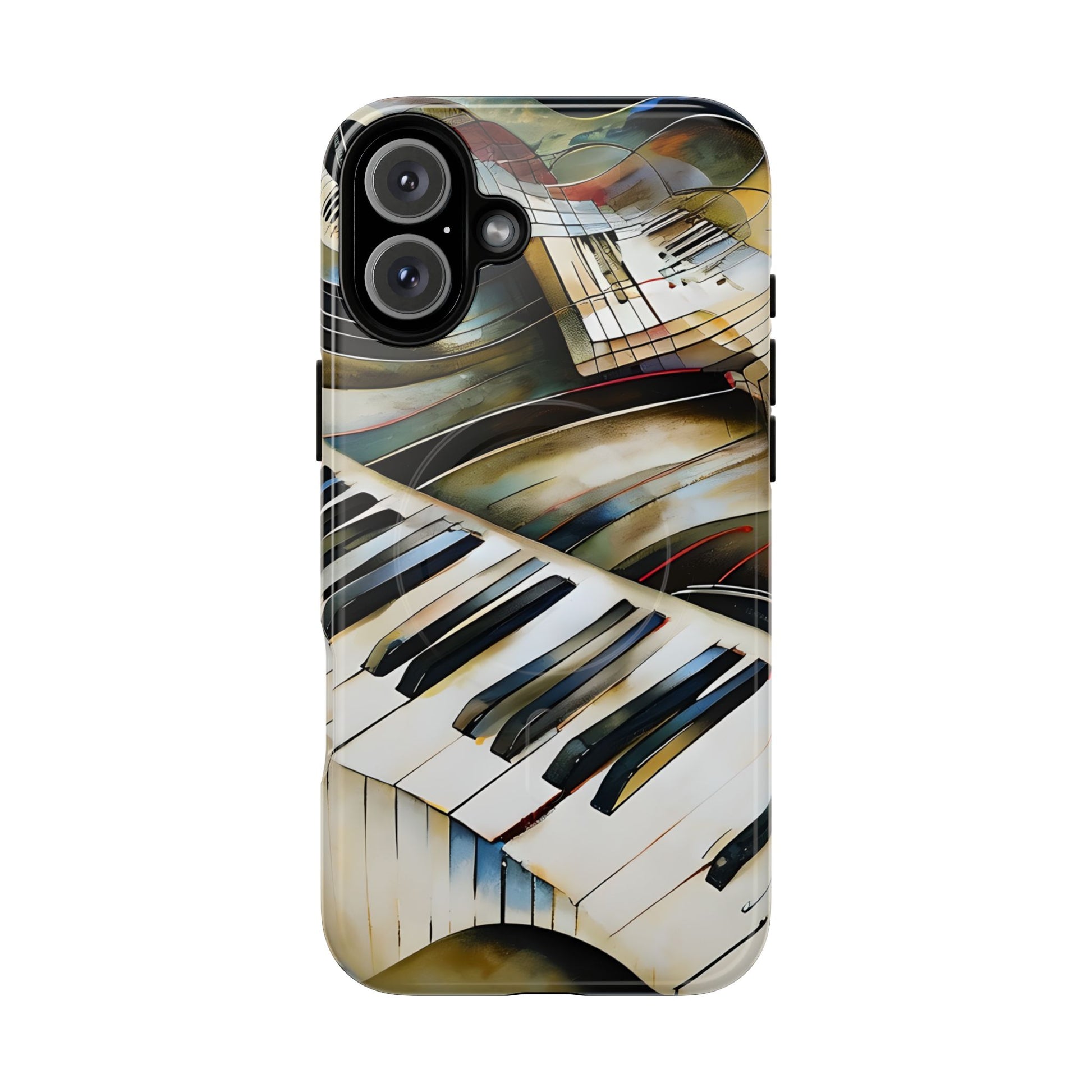 Ivory Cascade Abstract Keyboard Music iPhone 16 Plus MagSafe Case