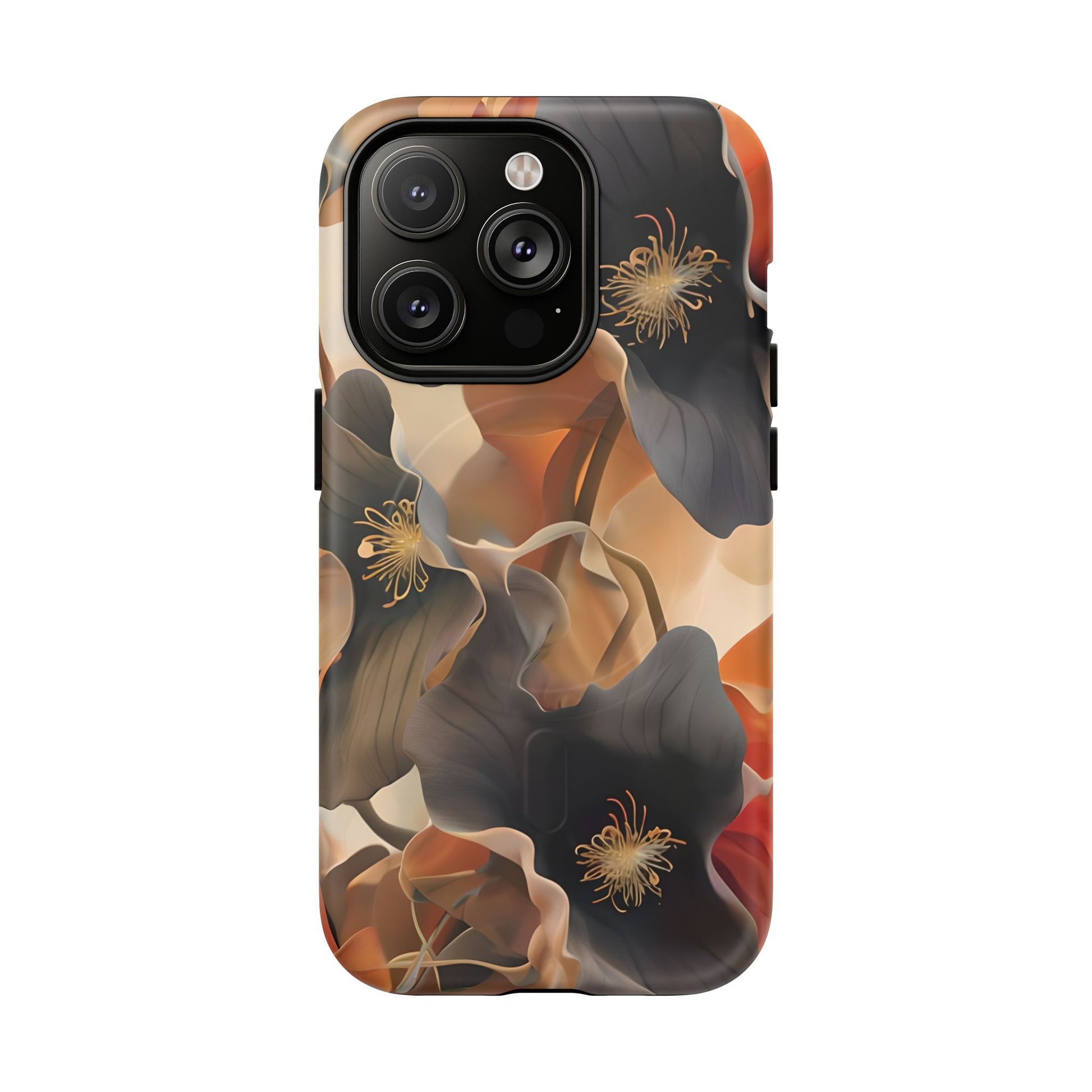 Autumn Ember - Moody Floral Art iPhone 14 Pro MagSafe Phone Case -Warm Earthy Botanical Design