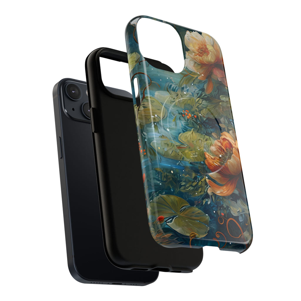 Waterlily Nocturne iPhone 14 Case - Artistic Tough Cover - MagSafe Compatible - Premium Drop Protection
