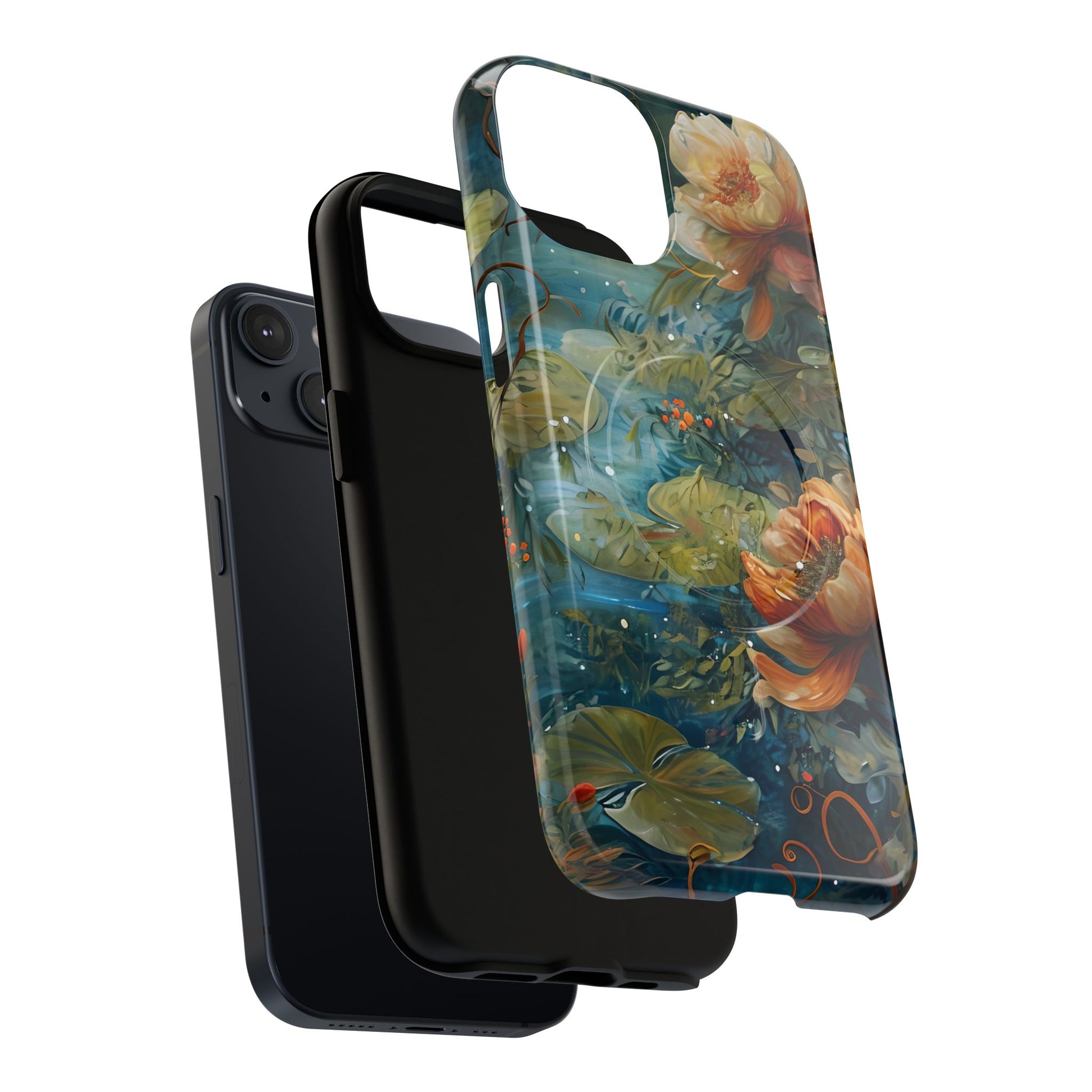 Waterlily Nocturne iPhone 14 Case - Artistic Tough Cover - MagSafe Compatible - Premium Drop Protection