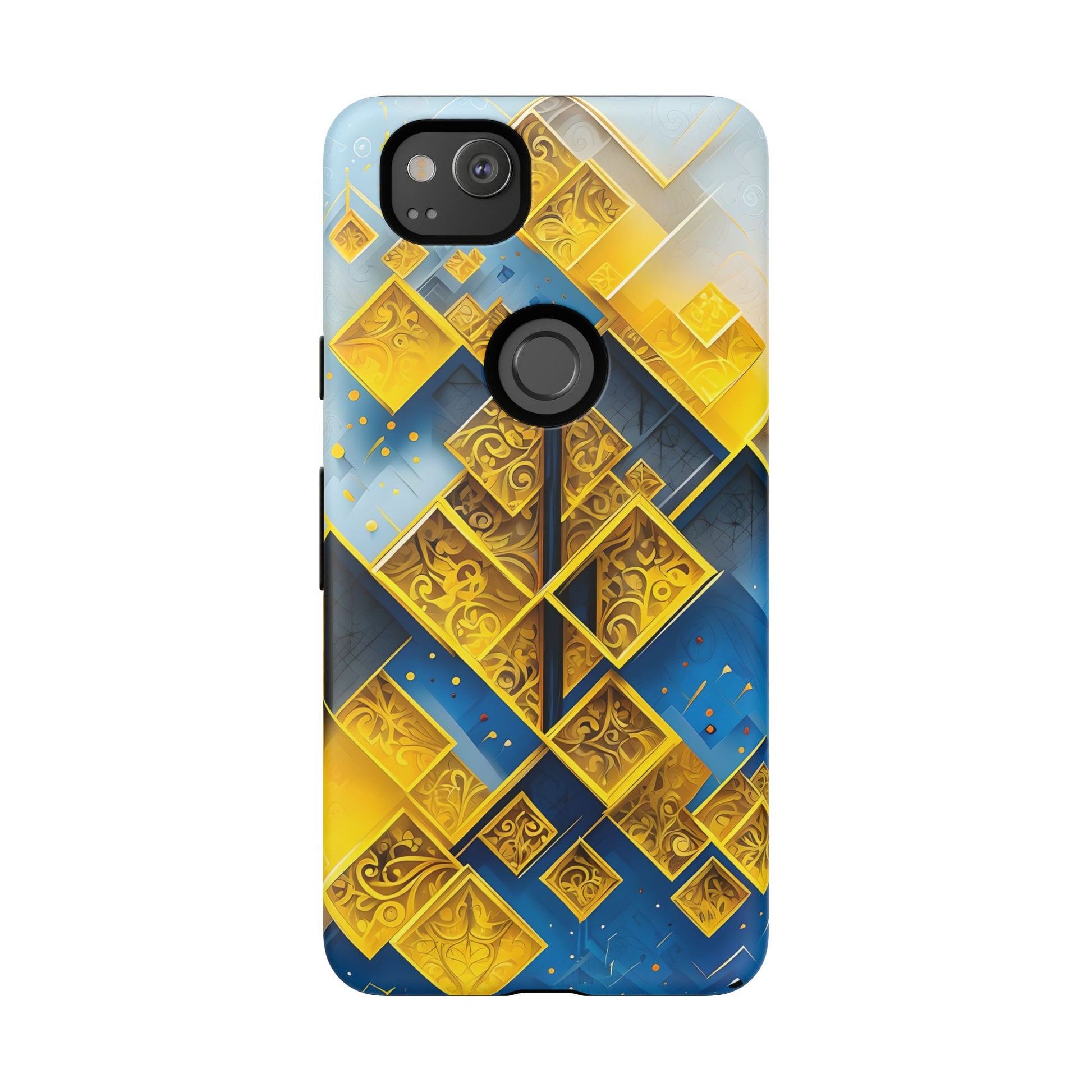 Golden Ascent Luxe Geometric Google Pixel 2 Tough Case - Elegant Abstract Gold Design