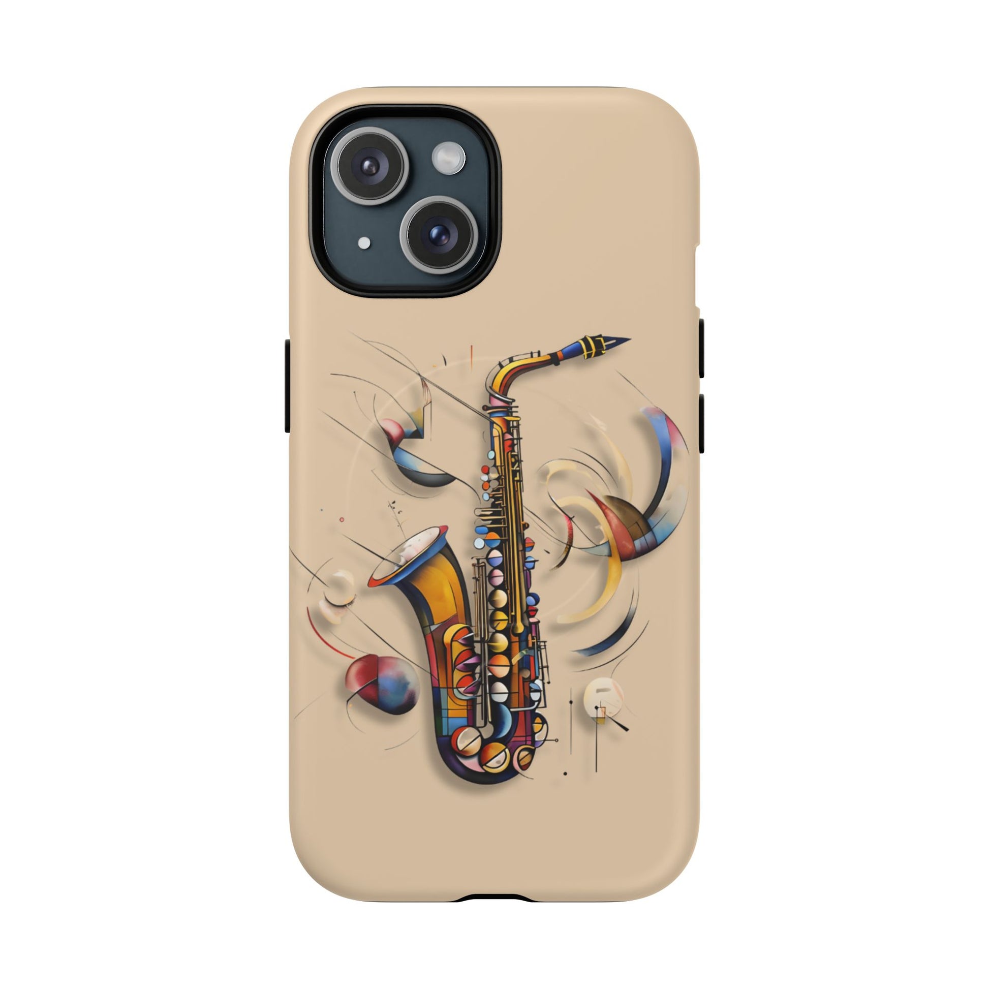 Brass Rhapsody Artistic Saxophone Music iPhone 15 MagSafe Case