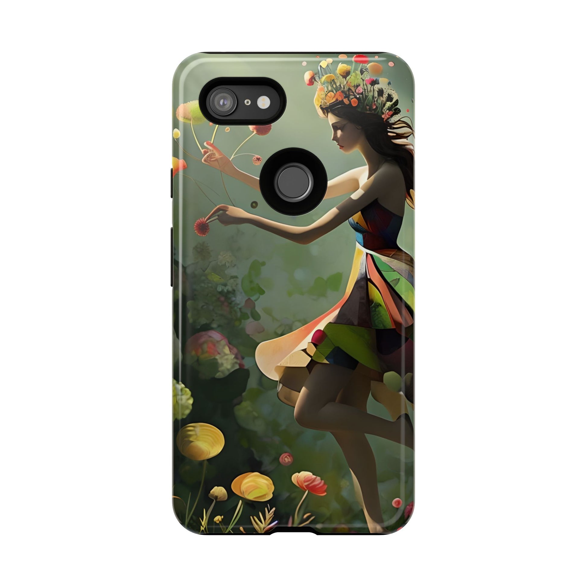 Copy of Dancing Wildflower Muse Google Pixel 3XL Tough Case - Artistic Floral Fantasy Cover - Whimsical Nature-Inspired Protective Accessory