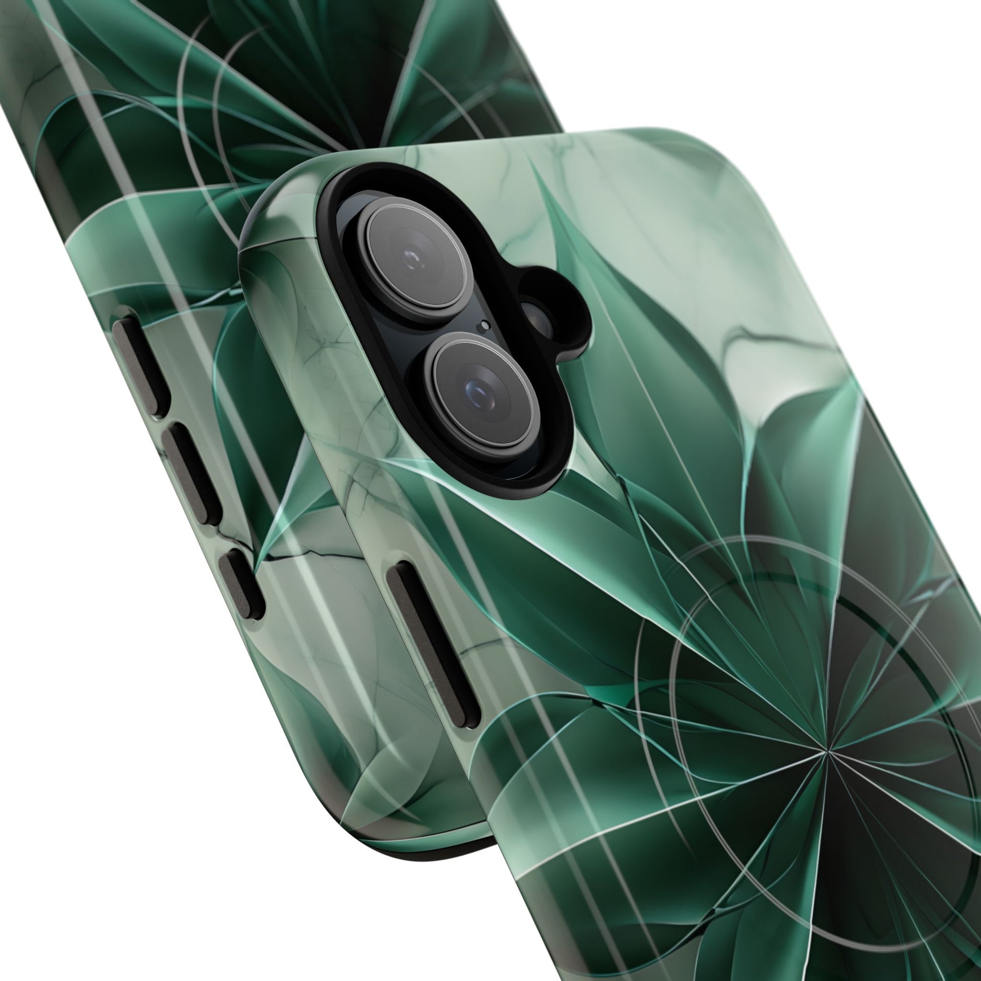 Emerald Bloom - iPhone 16 Plus MagSafe Phone Case - Rich Emerald Modern Design