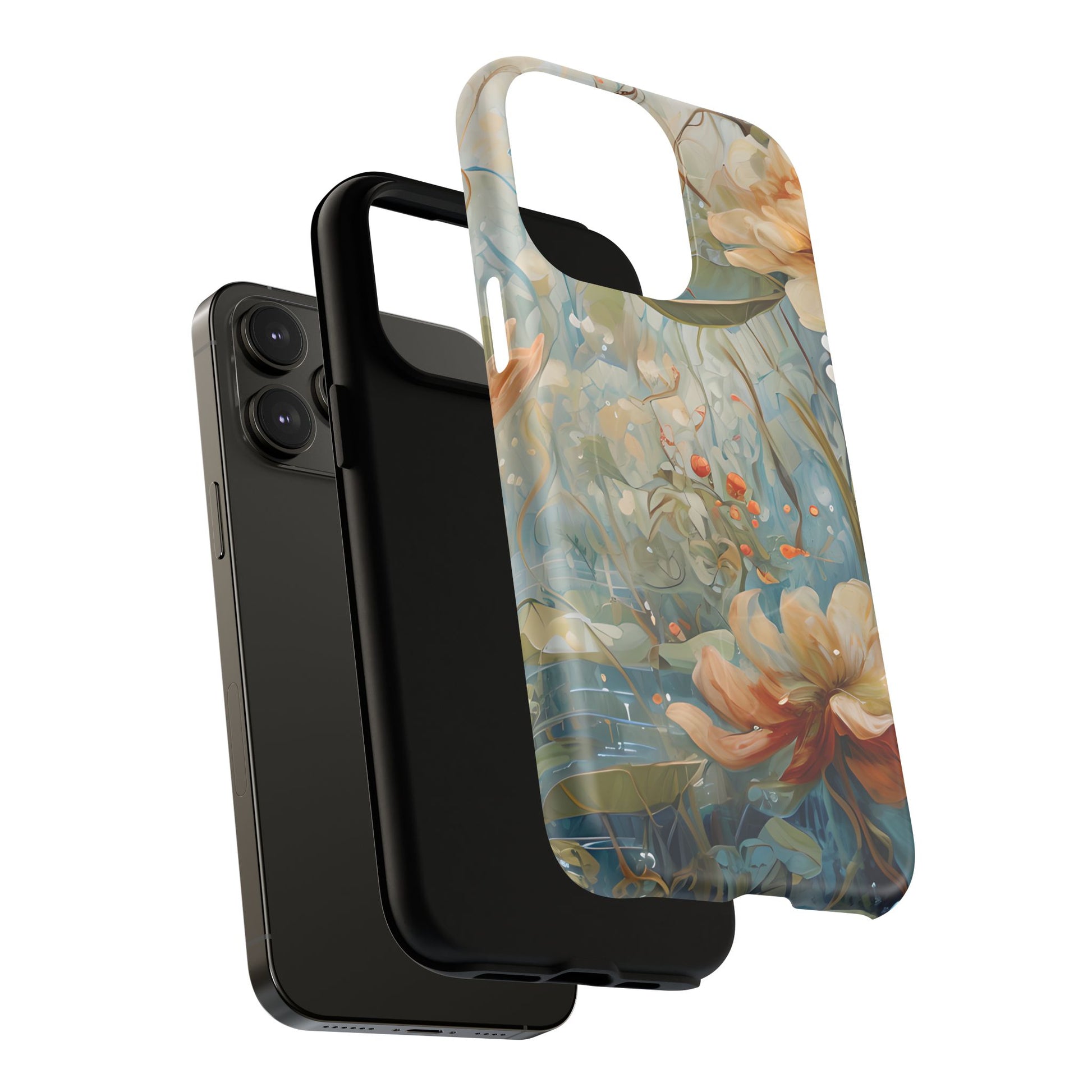 Waterlily Dreamscape - Artistic Floral iPhone 14 Pro Max MagSafe Phone Case -Waterlily & Lotus Design