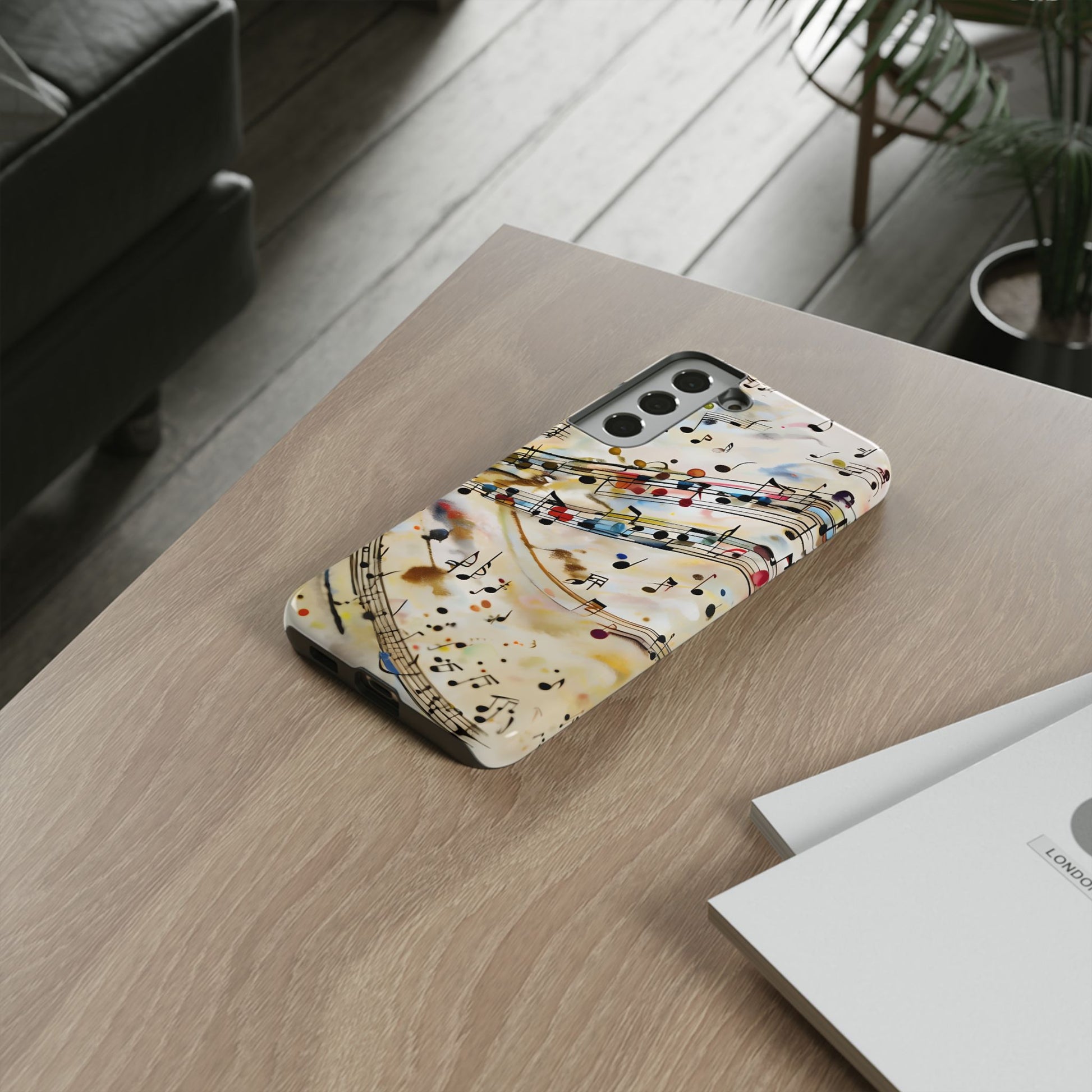 Melodic Flow Abstract Music Notes Tough Case for Samsung Galaxy S22 Plus- Premium Shockproof Designer Phone Cover
