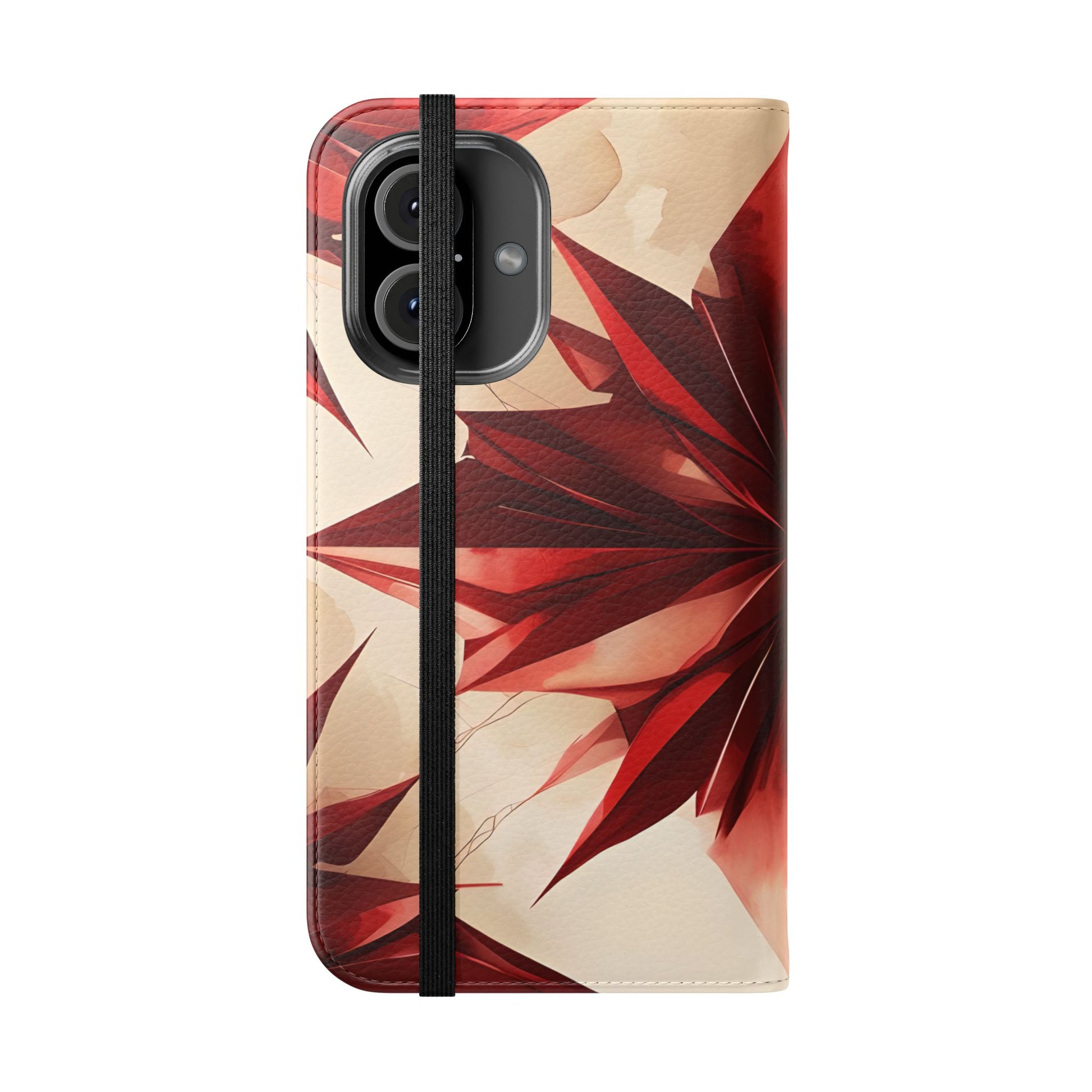 Ruby Compass iPhone 16 Wallet Case - Bold Geometric Flip Cover with Card Slots