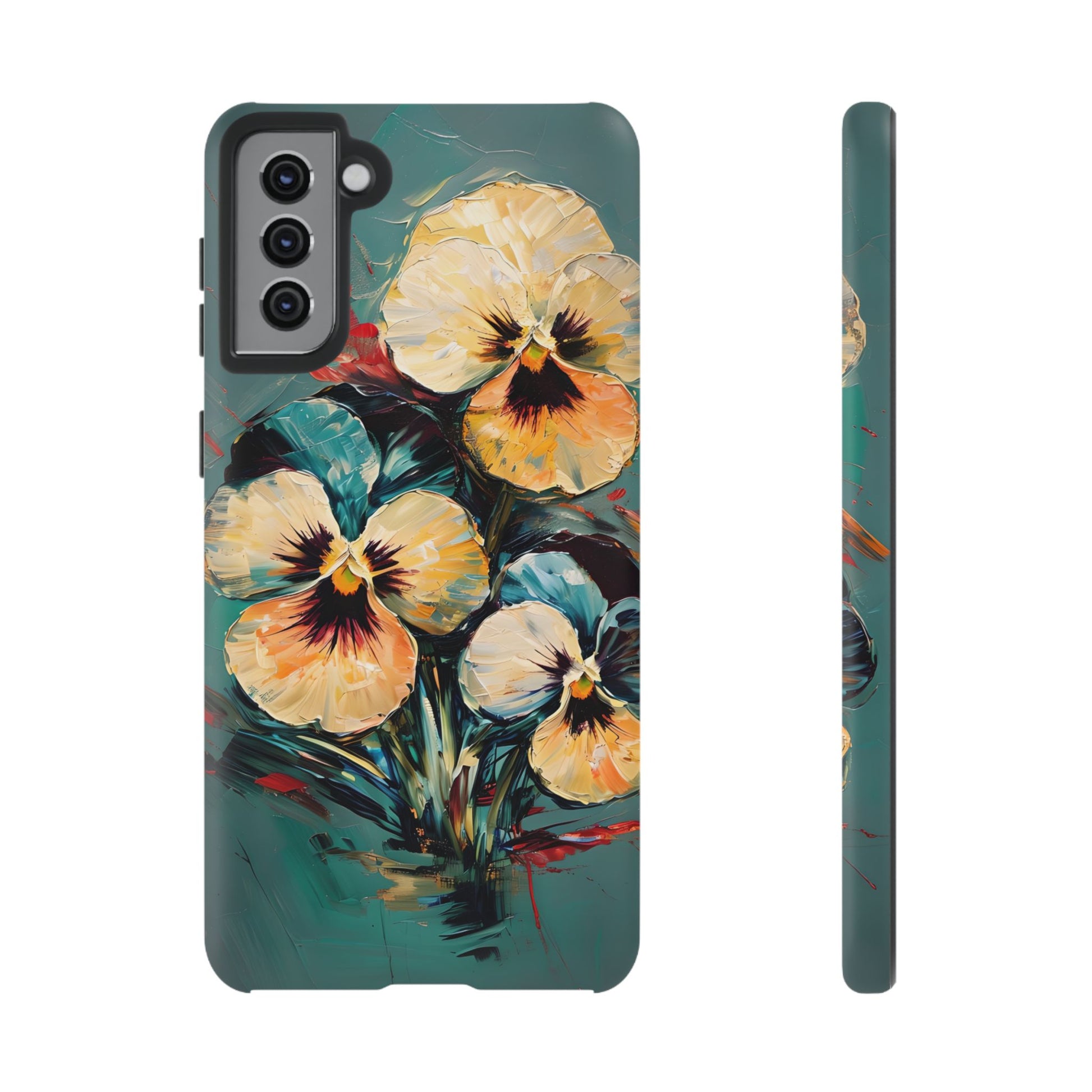 Golden Pansy Cascade Case for Samsung Galaxy S21 Plus - Premium Shockproof Designer Phone Cover