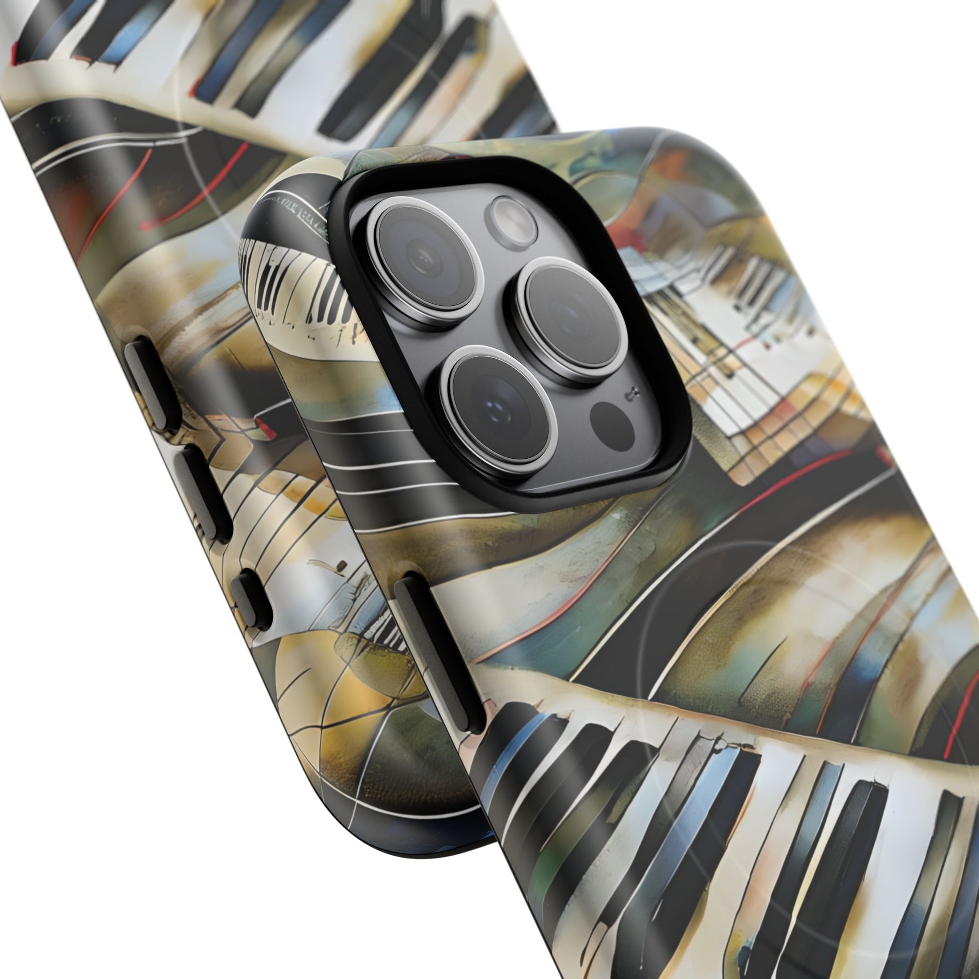 Ivory Cascade Abstract Keyboard Music iPhone 15 Pro Max MagSafe Case