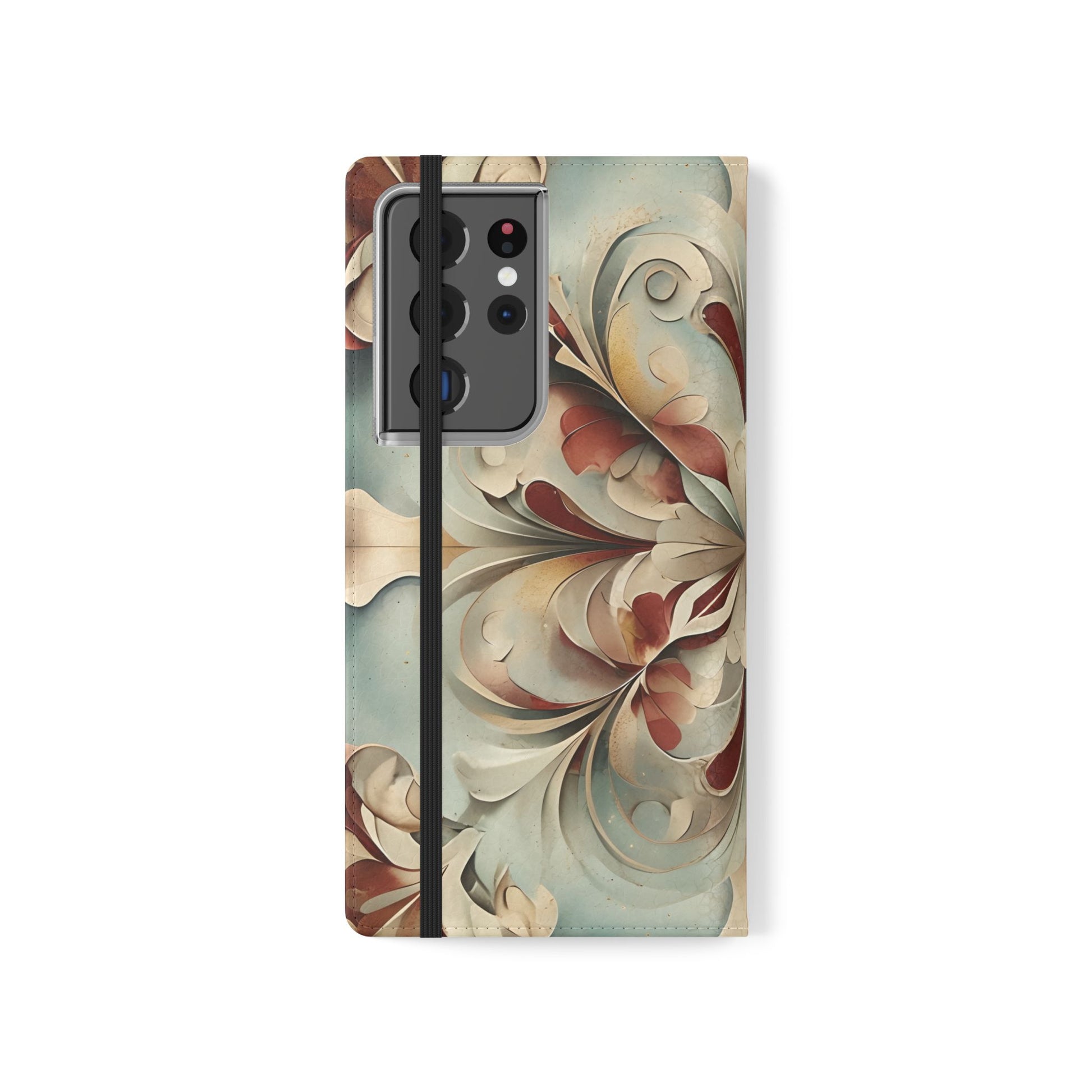 Vintage Baroque Blossom Wallet Phone Case - Elegant Floral Flip Cover for Samsung Galaxy S21 Ultra