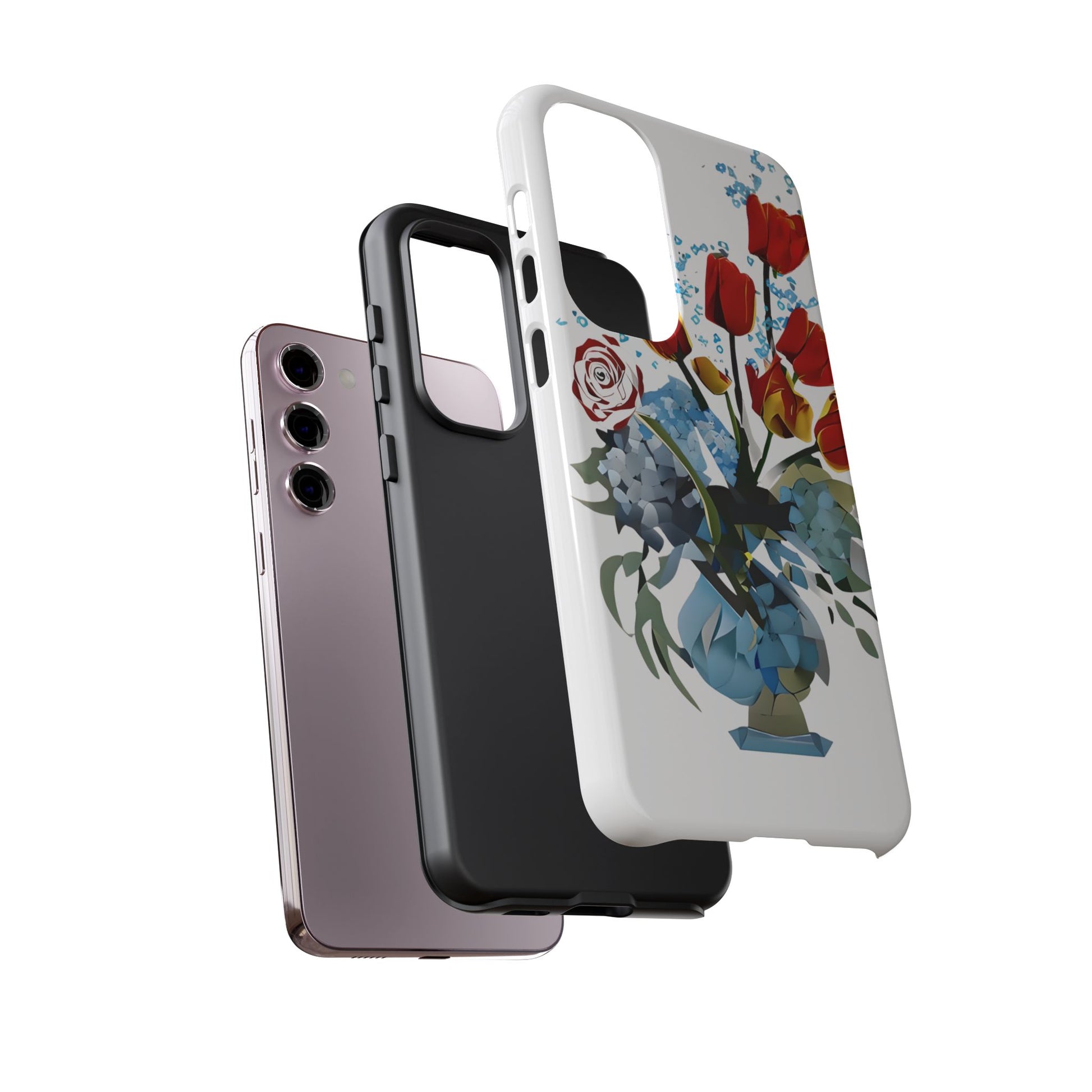 Bouquet Brilliance - Artistic Floral Samsung S23 Plus Phone Case - Vibrant Tulip, Rose & Hydrangea Design