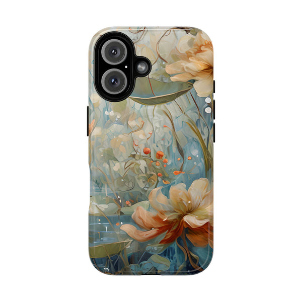 Waterlily Dreamscape - Artistic Floral iPhone 16 MagSafe Phone Case -Waterlily & Lotus Design