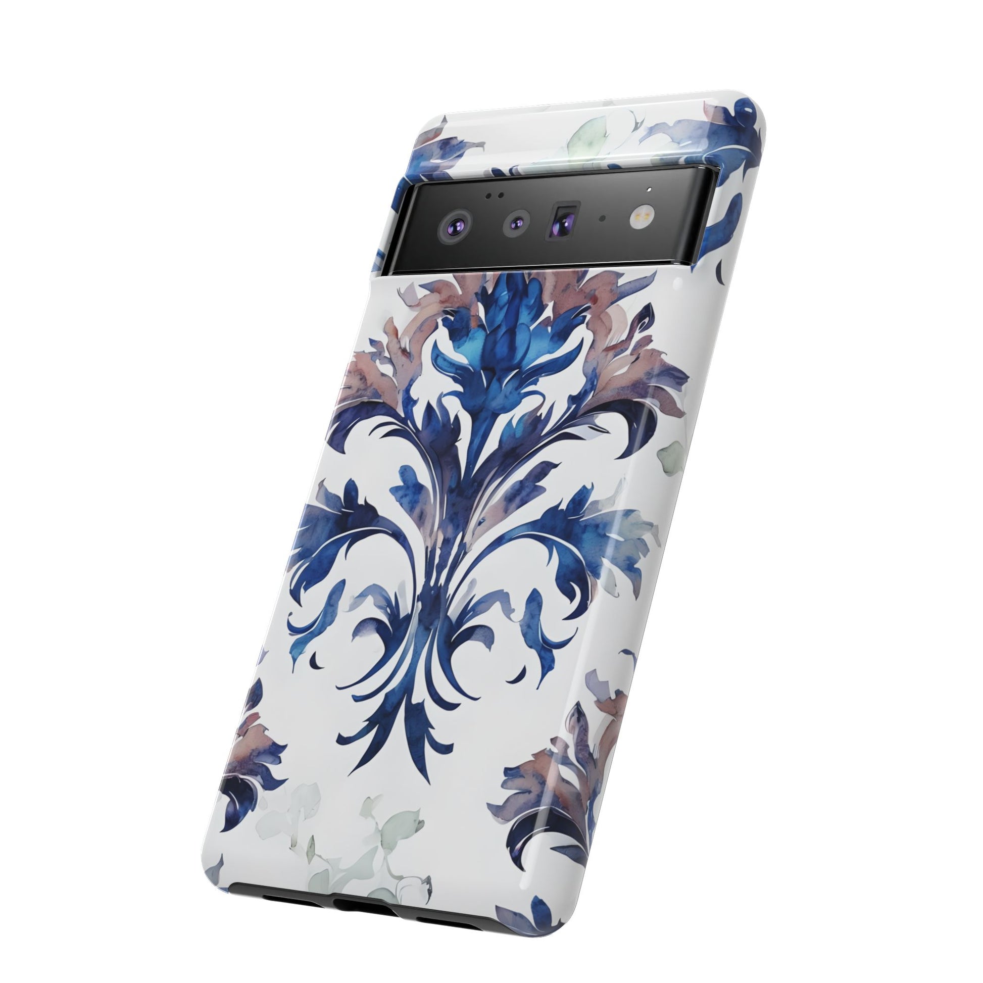 Delft Reverie - Elegant Blue & White Google Pixel 6 Pro Tough Phone Case - Dutch Delftware-Inspired Floral Design