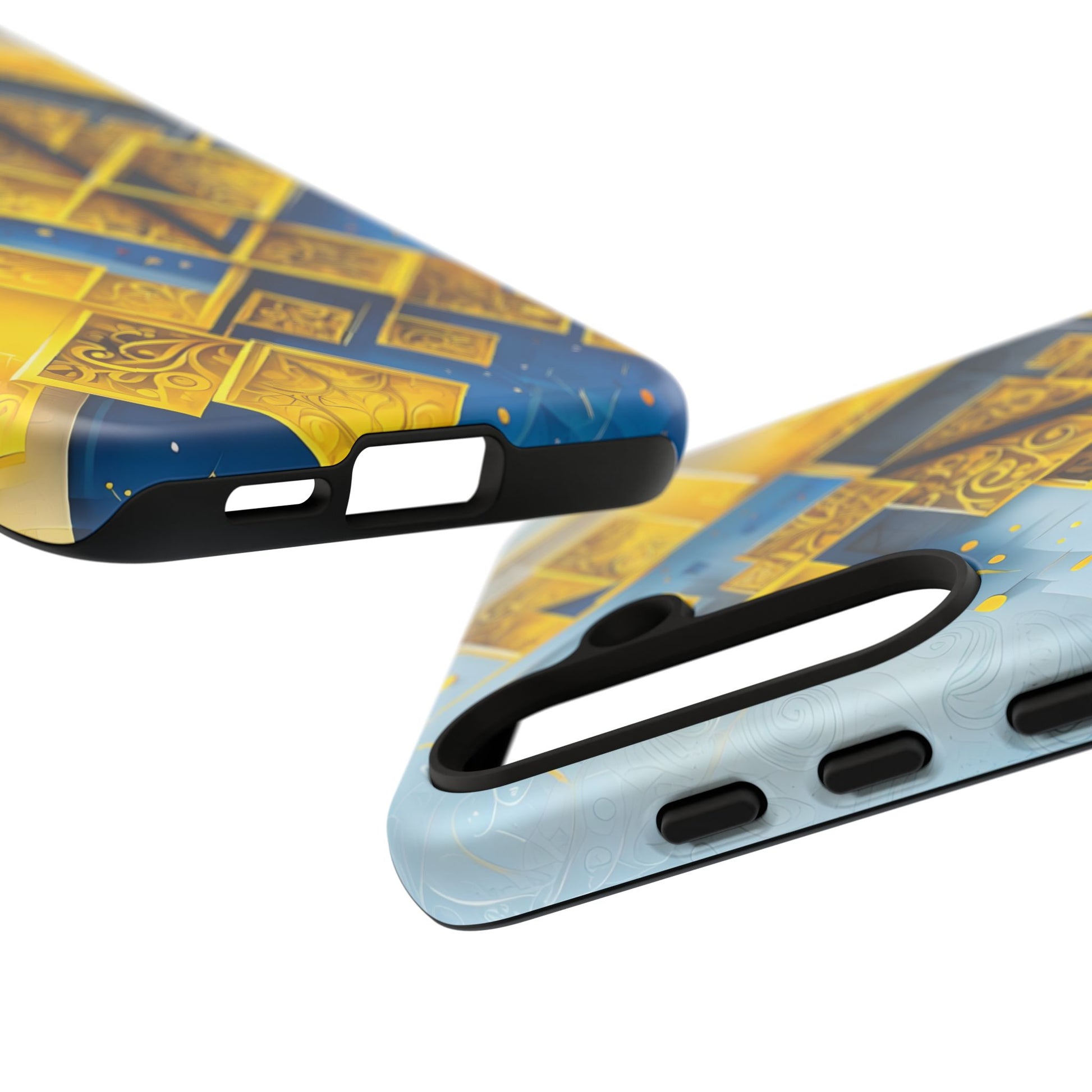 Golden Ascent Luxe Geometric Samsung Galaxy S24 Tough Case - Elegant Abstract Gold Design