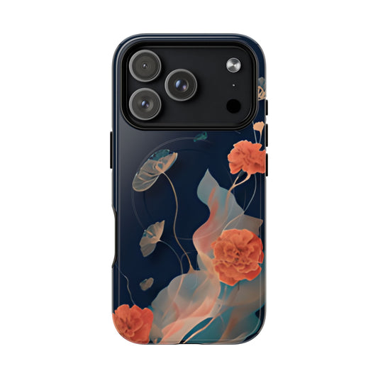 Lotus Reverie iPhone MagSafe case with large camera cutout for Pro models