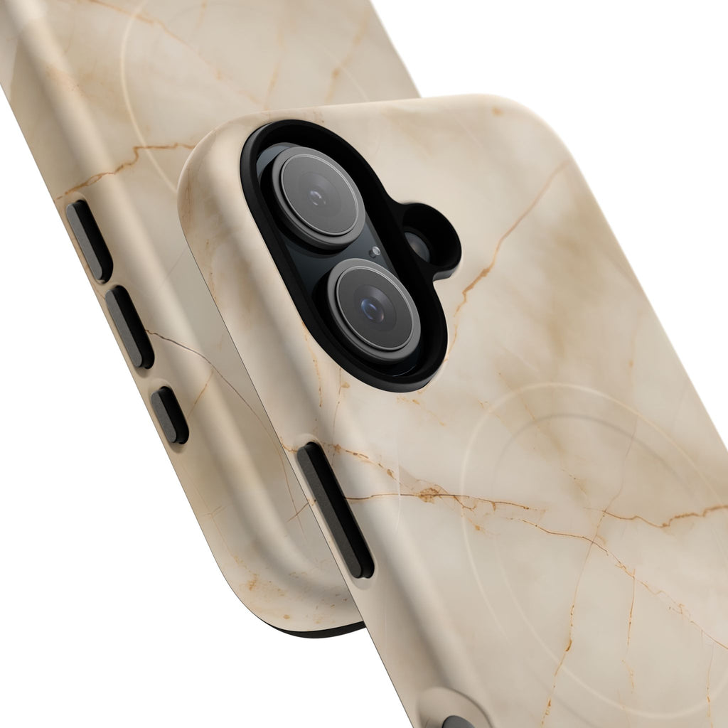 Parchment Mist - iPhone 16 MagSafe Phone Case - Neutral Beige Marble Design