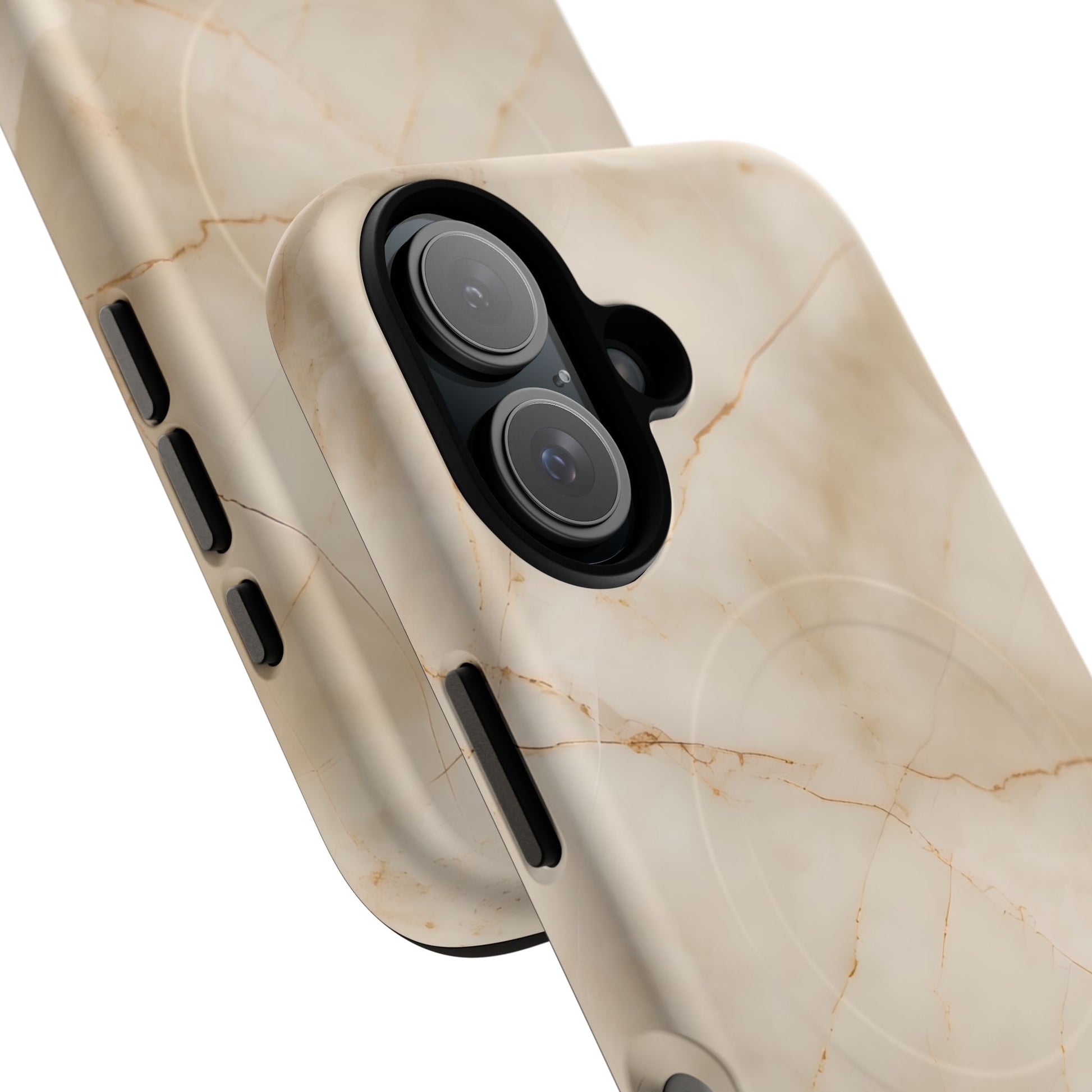 Parchment Mist - iPhone 16 MagSafe Phone Case - Neutral Beige Marble Design