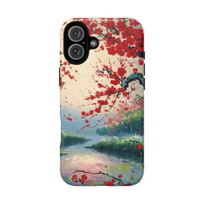 Crimson Blossom Lake iPhone MagSafe Case