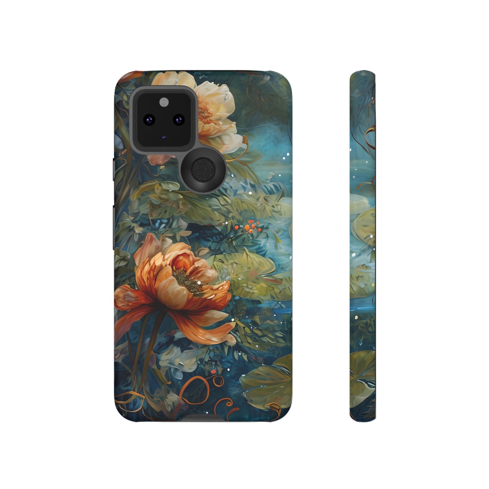 Waterlily Nocturne Tough Case for Google Pixel 5 5G- Premium Artistic Shockproof Cover, Elegant Protective Phone Case