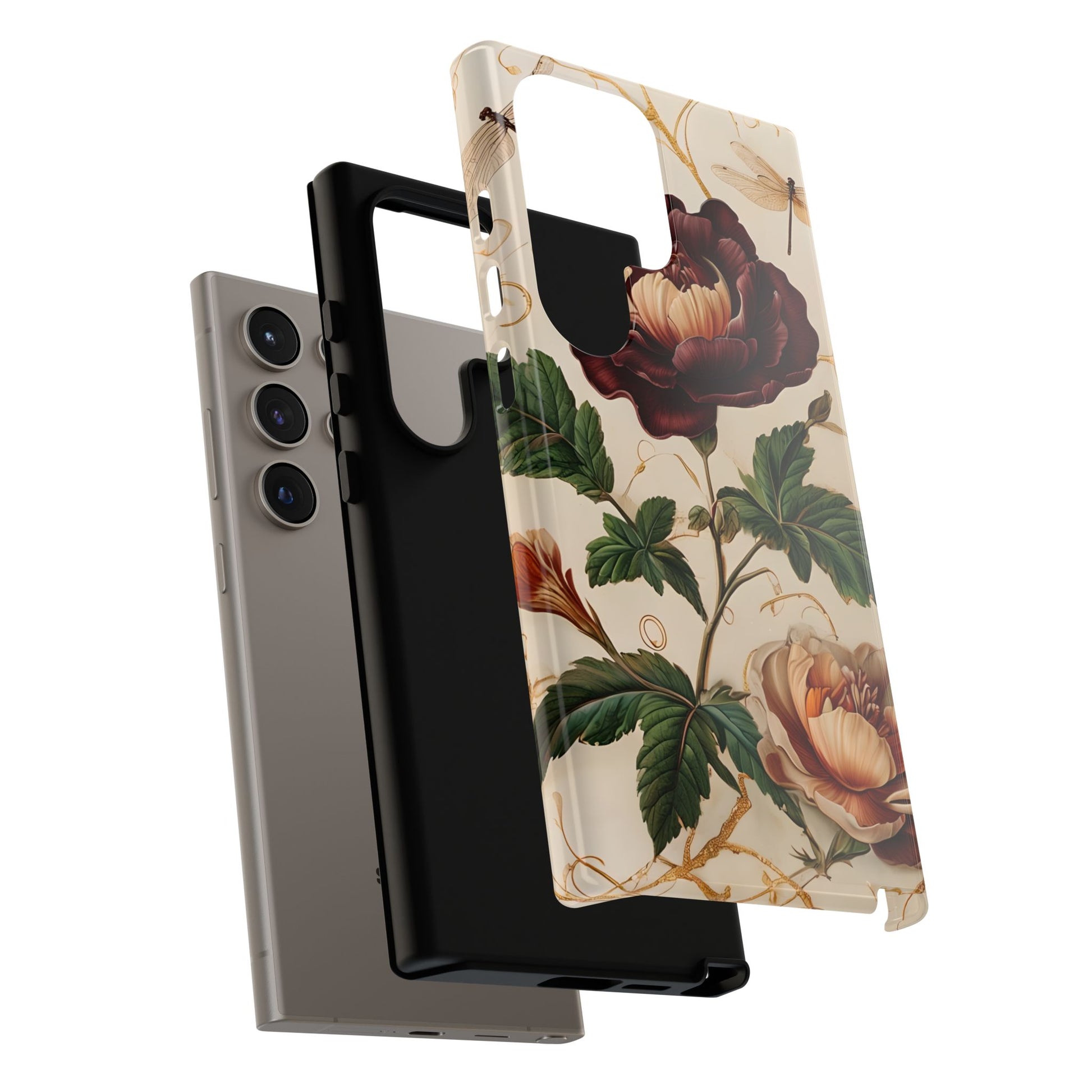 Vintage Burgundy Rose - Elegant Floral Samsung Galaxy S24 Ultra Phone Case - Classic Painterly Rose Design