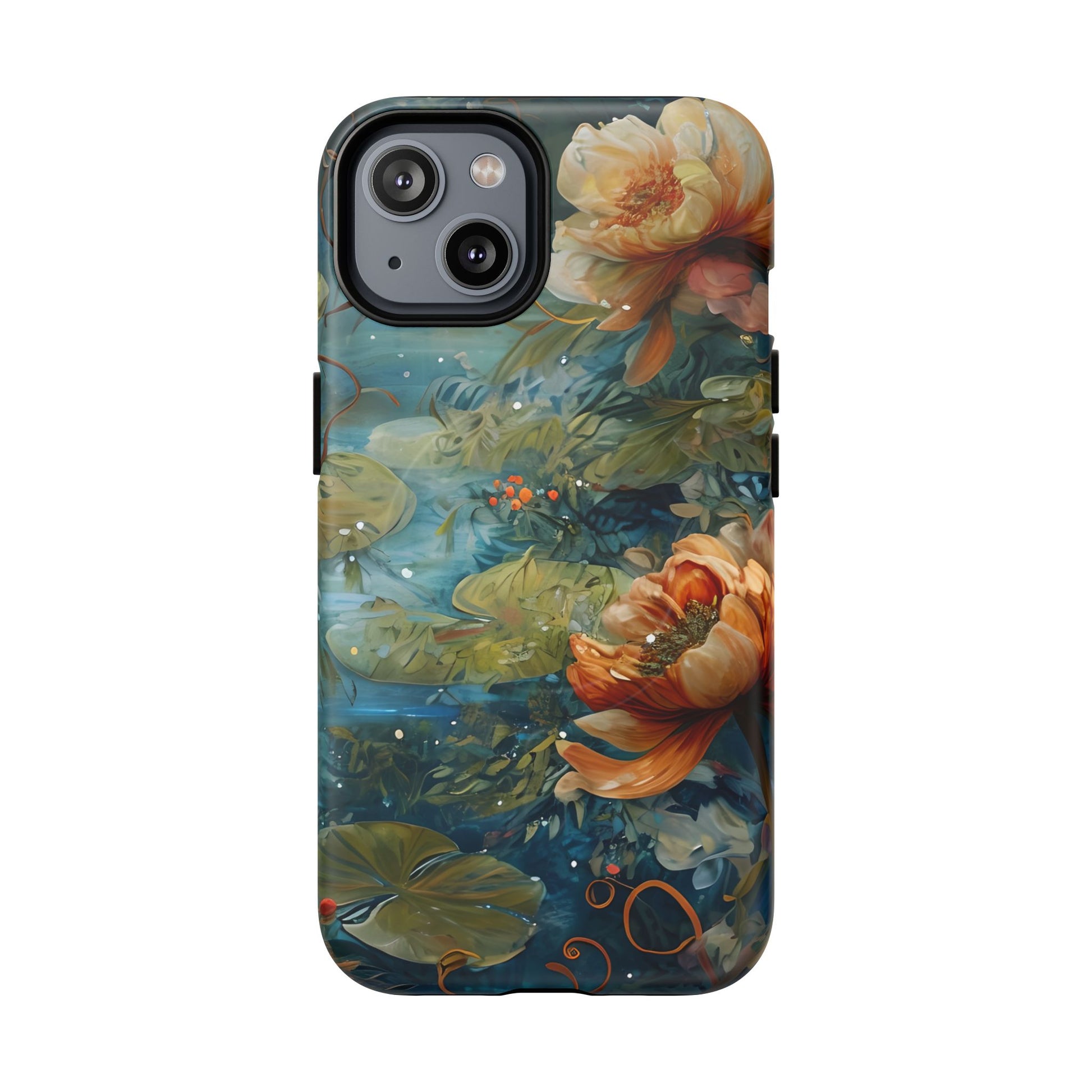 Waterlily Nocturne iPhone 14 Case - Artistic Tough Cover - MagSafe Compatible - Premium Drop Protection
