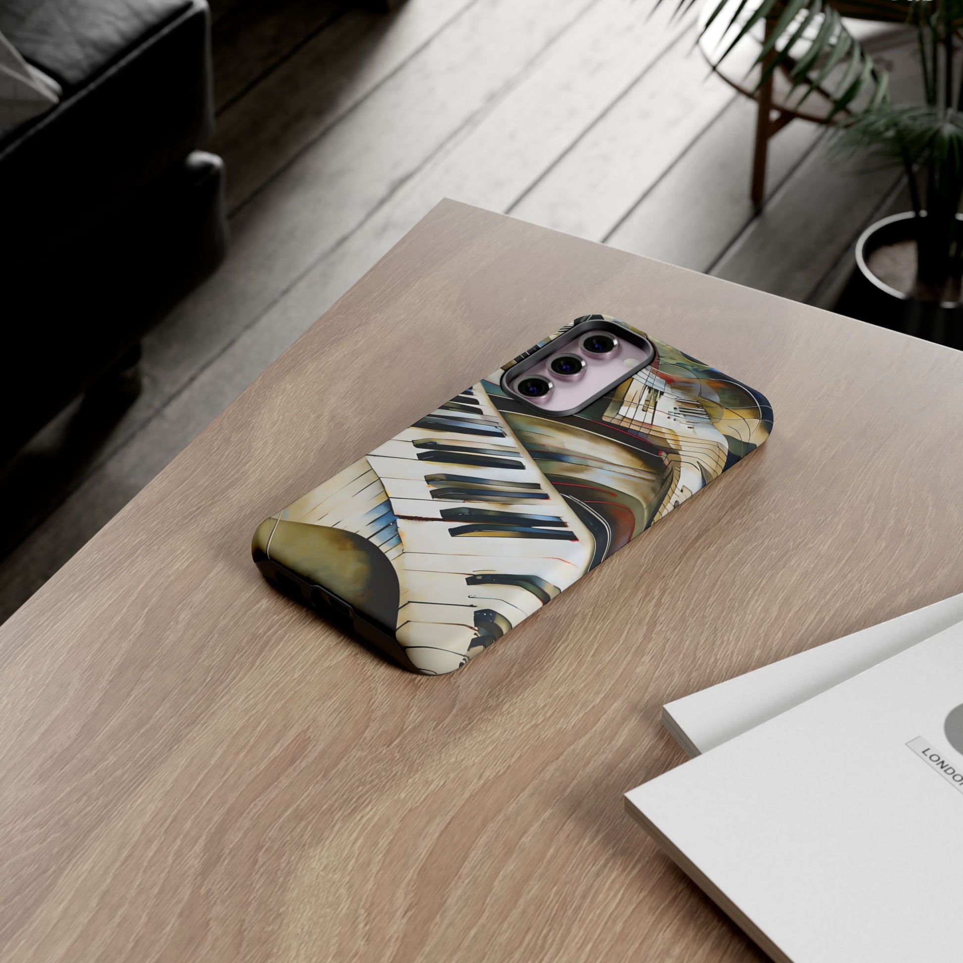 Ivory Cascade Abstract Keyboard Music Tough Case for Samsung Galaxy S23 Plus - Shockproof Phone Cover