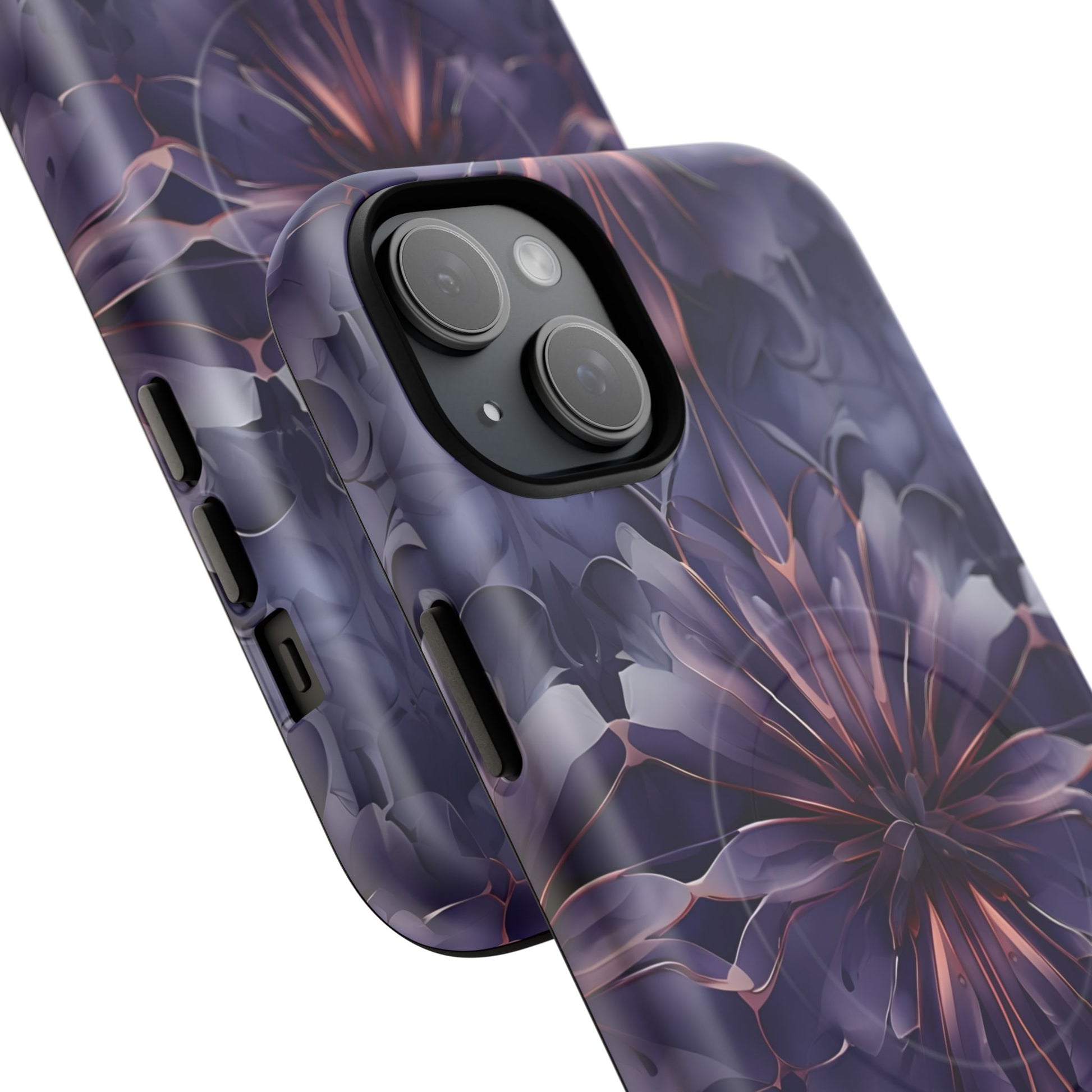 Twilight Tapestry - iPhone 15 Plus MagSafe Phone Case - Purple Kaleidoscope Design