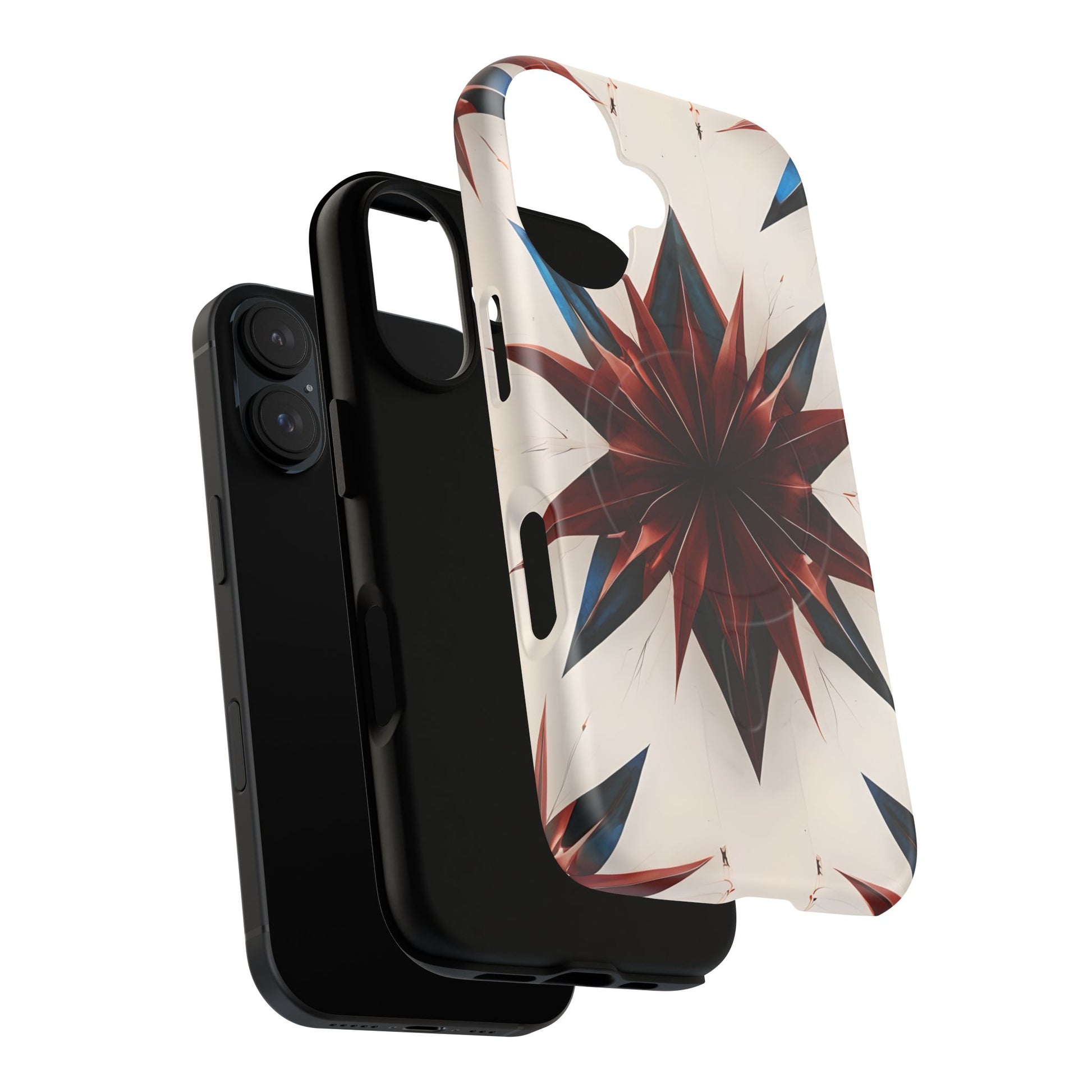 Garnet Starburst - Kaleidoscope Collection Gemstone Floral - iPhone 16 MagSafe Phone Case -Floral Burst Design