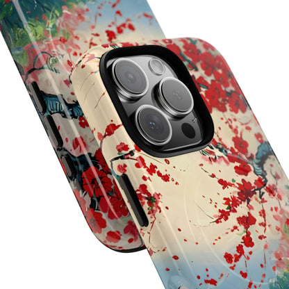 Crimson Blossom Lake iPhone MagSafe Case