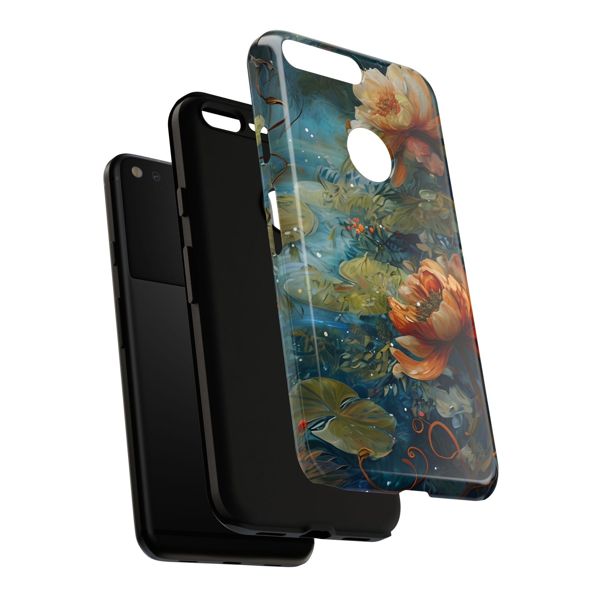 Waterlily Nocturne Tough Case for Google Pixel XL- Premium Artistic Shockproof Cover, Elegant Protective Phone Case