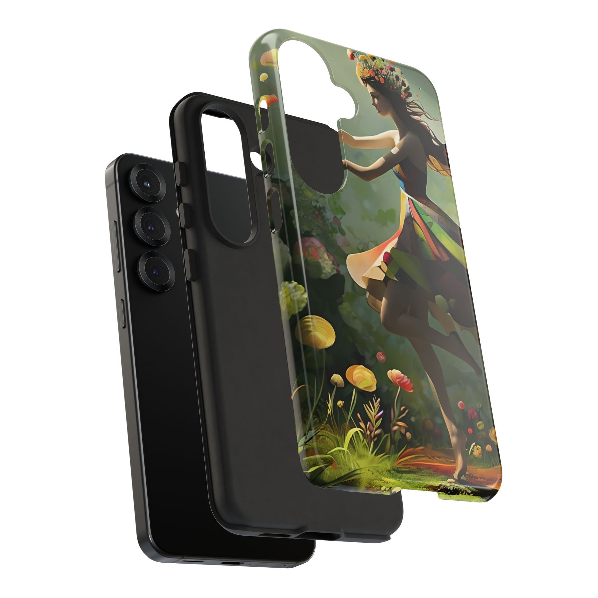 Dancing Wildflower Muse Samsung Galaxy S25 Tough Case - Artistic Floral Fantasy Cover - Whimsical Nature-Inspired Protective Accessory