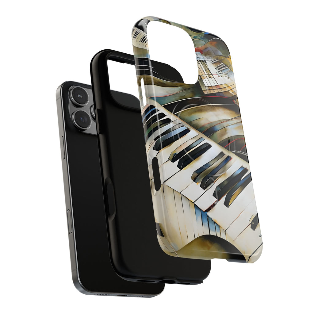 Ivory Cascade Abstract Keyboard Music iPhone 16 Pro Max MagSafe Case