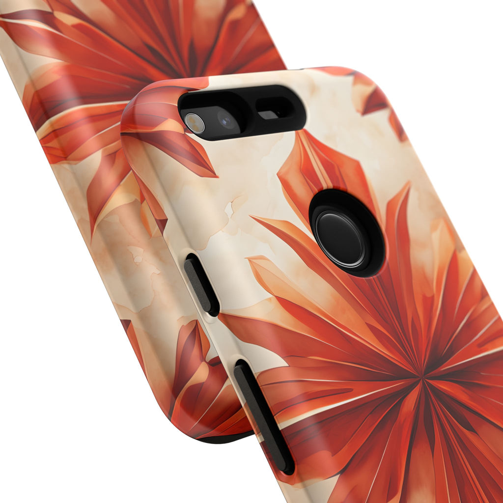 Sunset Fleur Google Pixel - Kaleidoscope Collection of MagSafe Compatible - Vibrant Sunset Flower Design