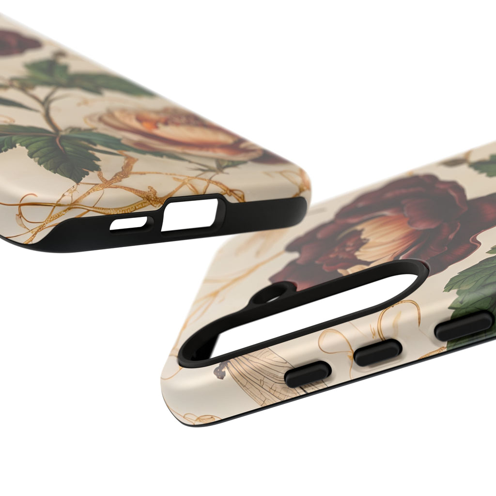 Vintage Burgundy Rose - Elegant Floral Samsung Galaxy S24 Plus Phone Case - Classic Painterly Rose Design