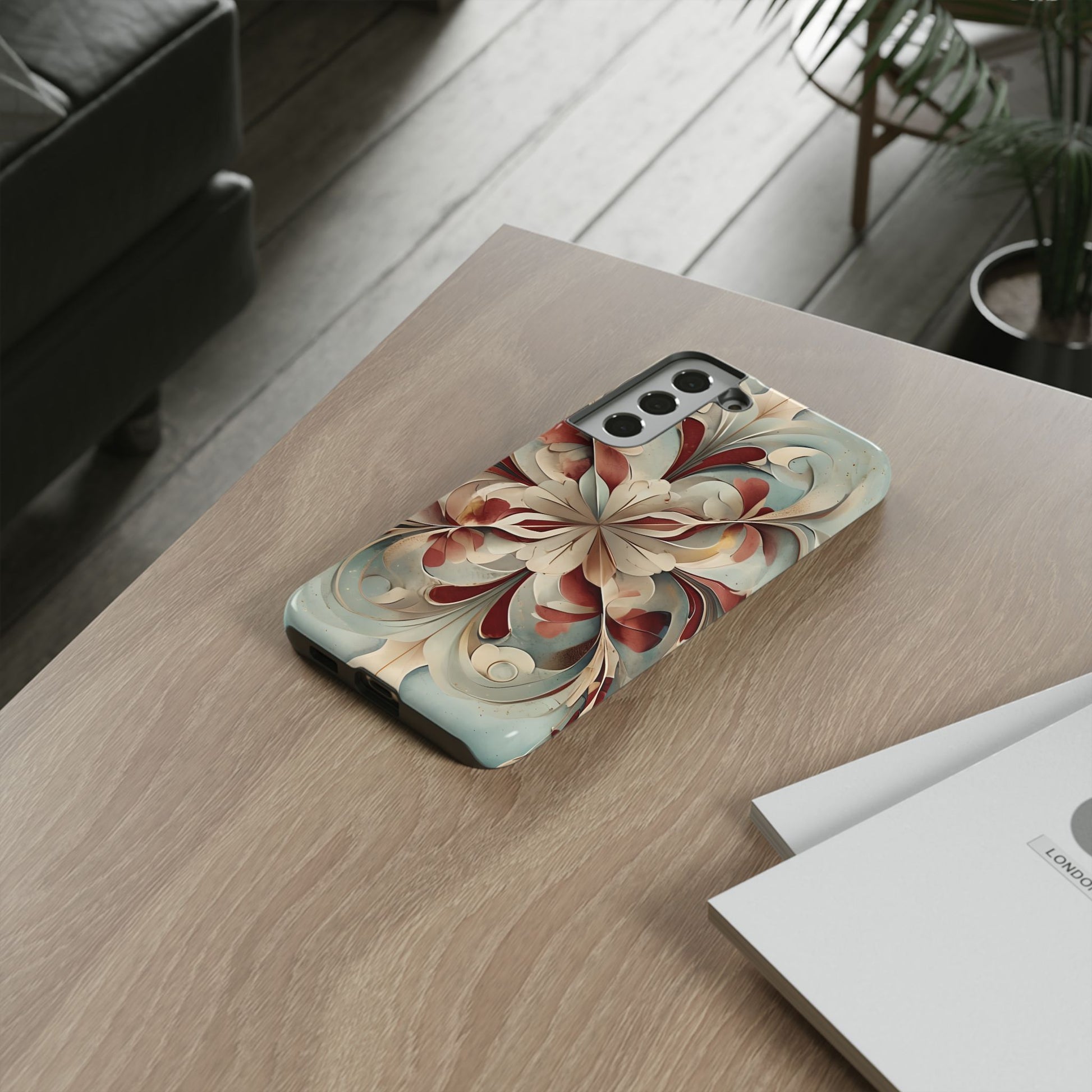 Vintage Baroque Blossom - Ornate Floral Art Samsung Galaxy S22 Plus Tough Phone Case - Elegant Baroque-Inspired Design