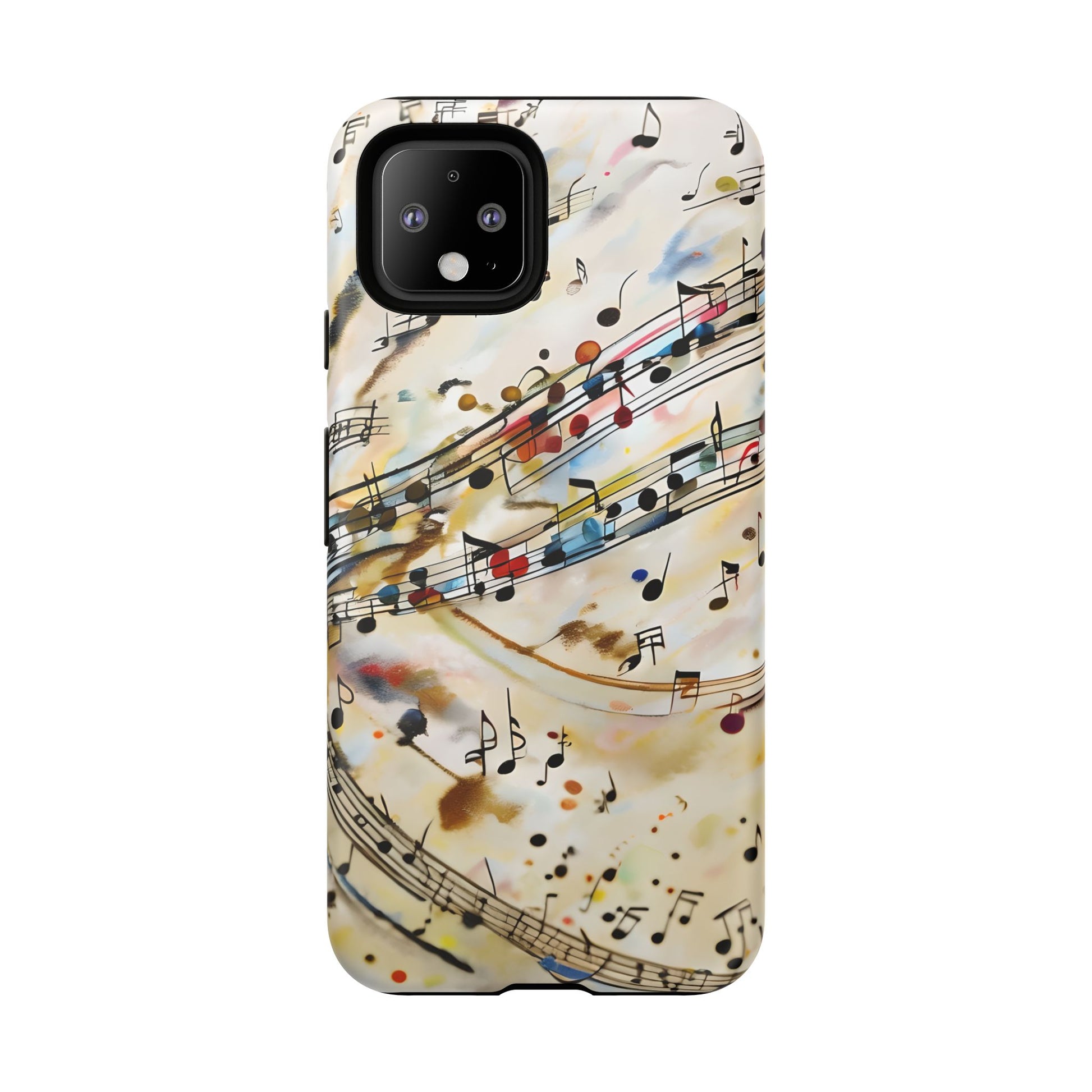 Melodic Flow Abstract Music Notes Tough Case for Google Pixel 4 - Shockproof Phone Cover