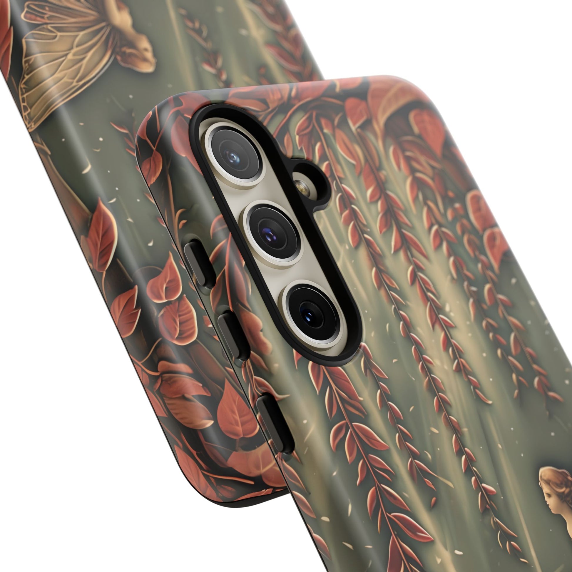 Willow Whisper - Tranquil Nature Art Samsung Galaxy S24 Plus Tough Phone Case - Serene Willow Tree & Meditative Figure Design