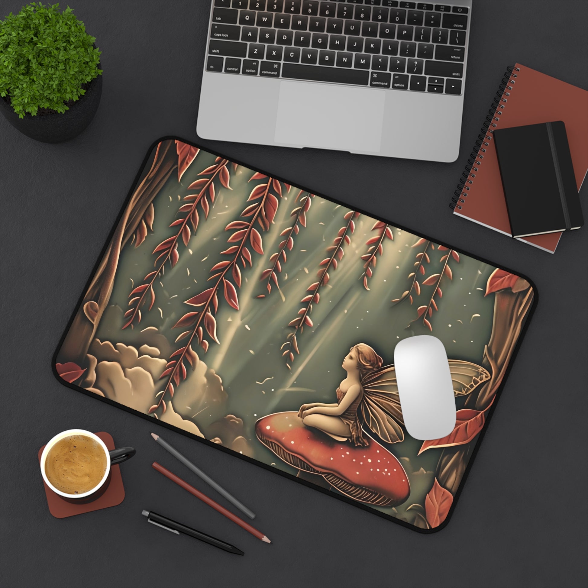 Willow Whisper Designer Desk Mat - Premium Office Desk Pad, 3 Sizes Available, Artistic Workspace Protection