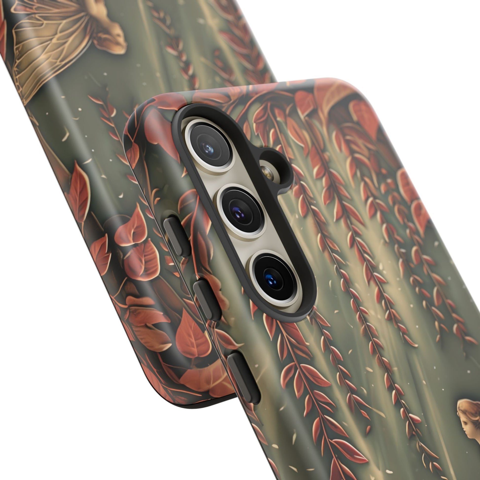 Willow Whisper - Tranquil Nature Art Samsung Galaxy S24 Tough Phone Case - Serene Willow Tree & Meditative Figure Design