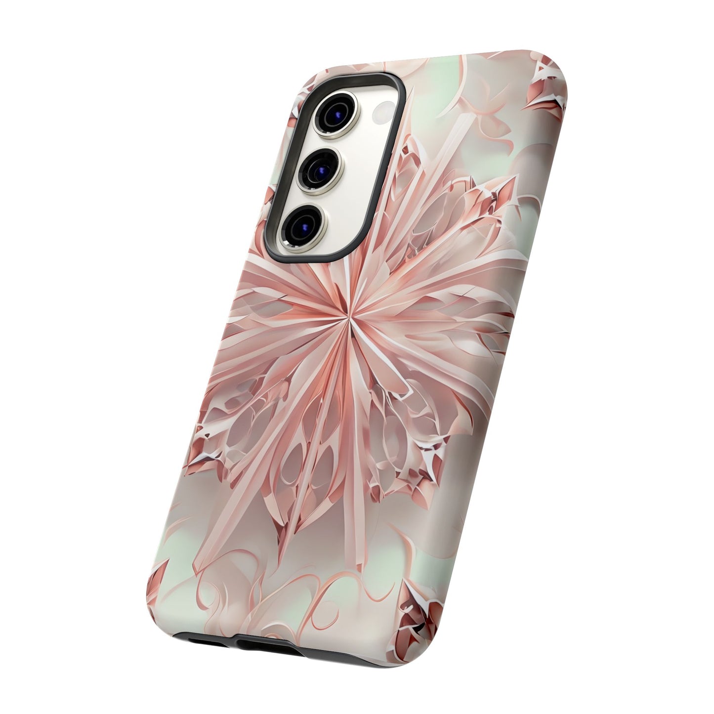 Blush Frost from our Kaleidoscope Collection - Samsung Galaxy tough case - Soft Pink Geometric Floral Design