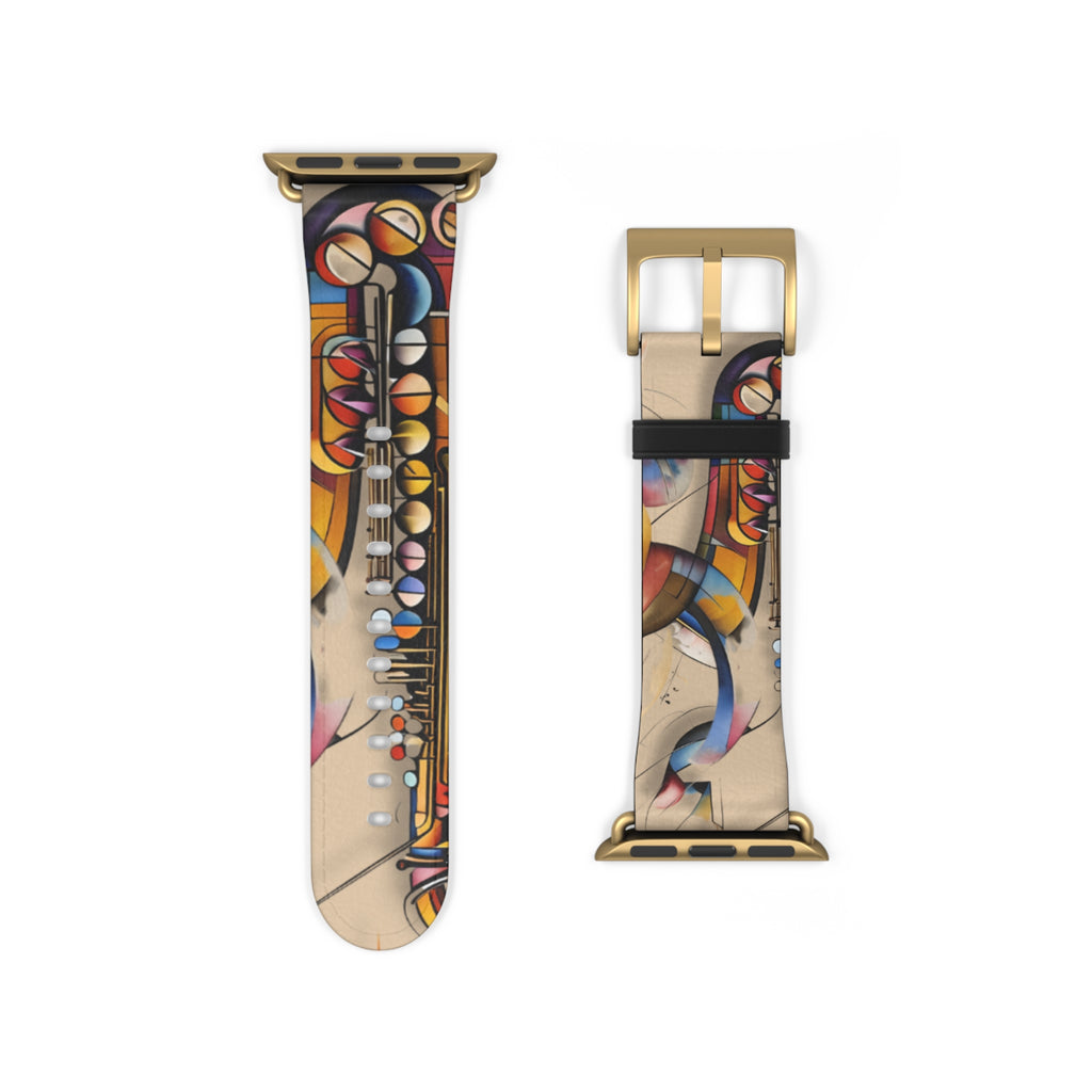 Brass Rhapsody Apple Watch Band Strap - Abstract Saxophone Design